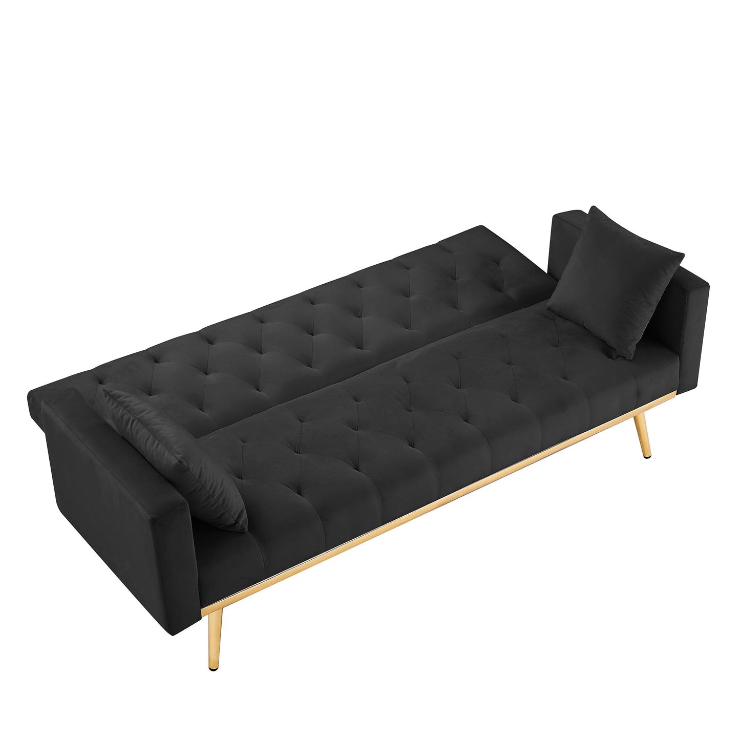 NEW Black Convertible Folding Futon Sofa Bed Sleeper Couch