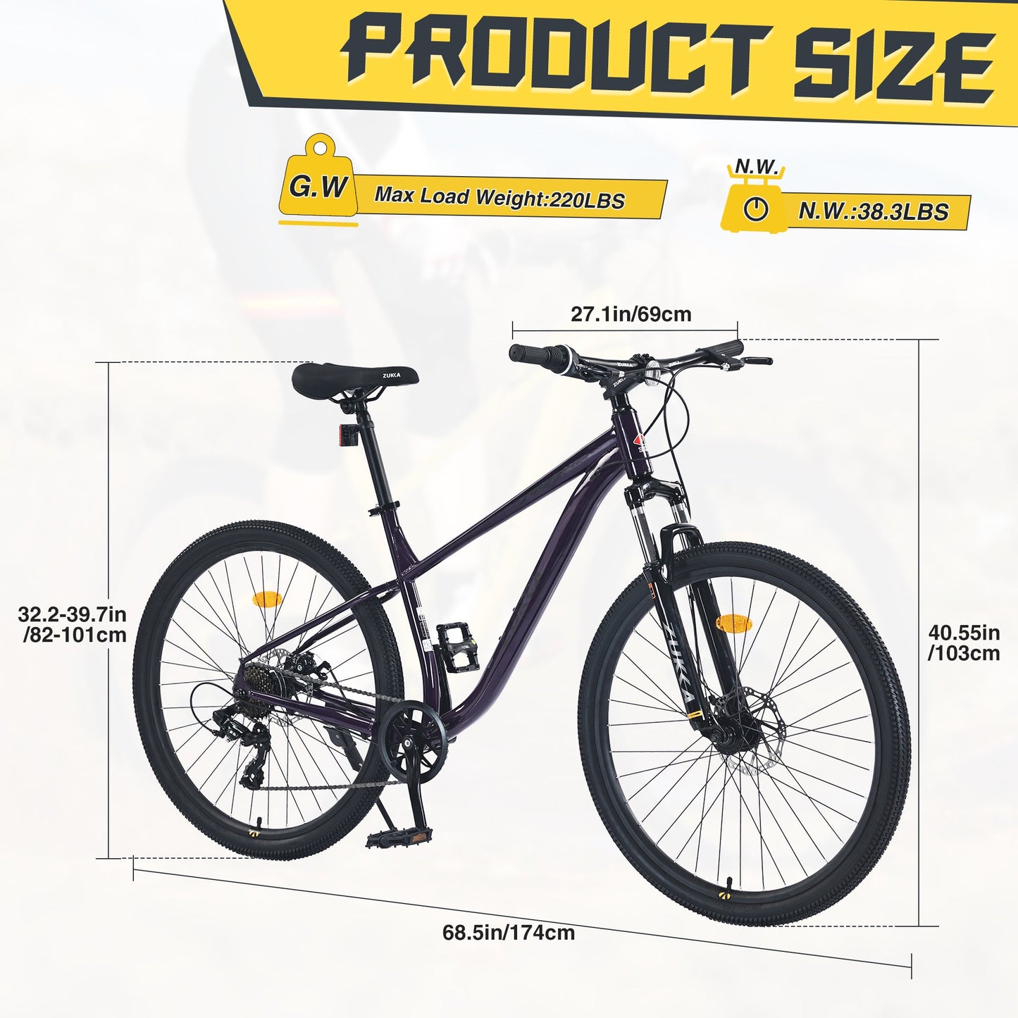 NEW 27.5 Inch Wheels 8 Speed Mountain Bike, for Men Women Boys and Girls, Front Suspension, Steel Frame