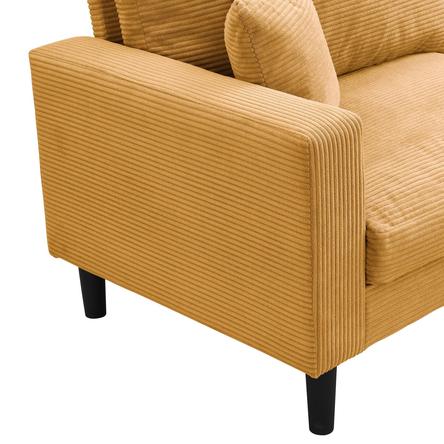 NEW Modern Orange Corduroy Upholstered 3 Seat Sofa