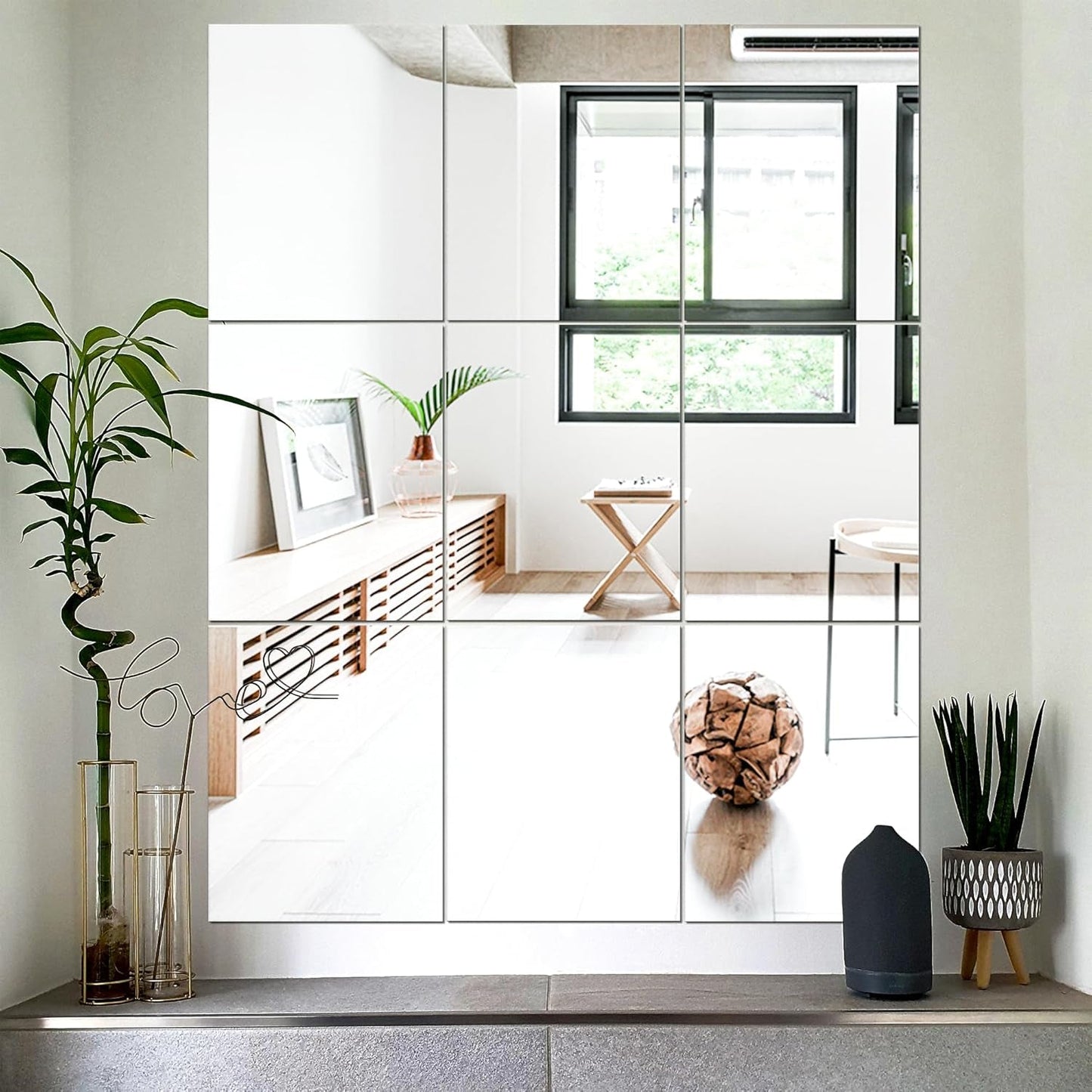 NEW Frameless Full Length Mirror Tiles 16x12 Inch Wall Set