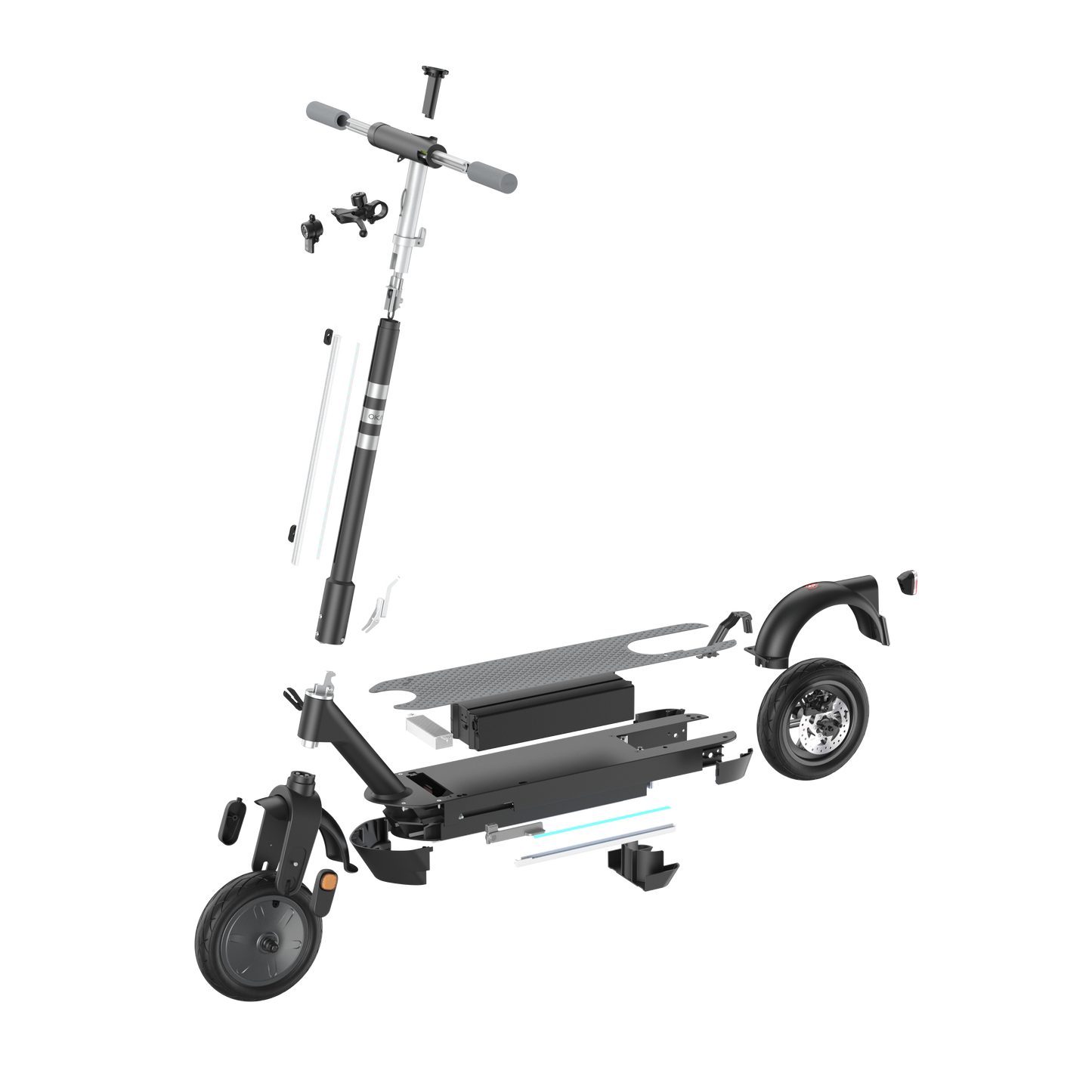 NEW  Foldable Electric Scooter w/ 50 Miles Max Operating Range & 20 mph Max Speed - BlacK