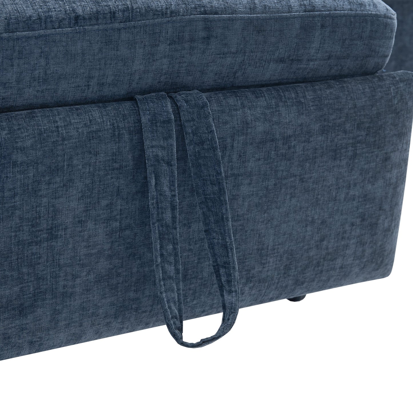 NEW 2-in-1 Sofa 82' Three-seater Sofa with Sofa Bed and Reversible Recliner, Blue Chenille