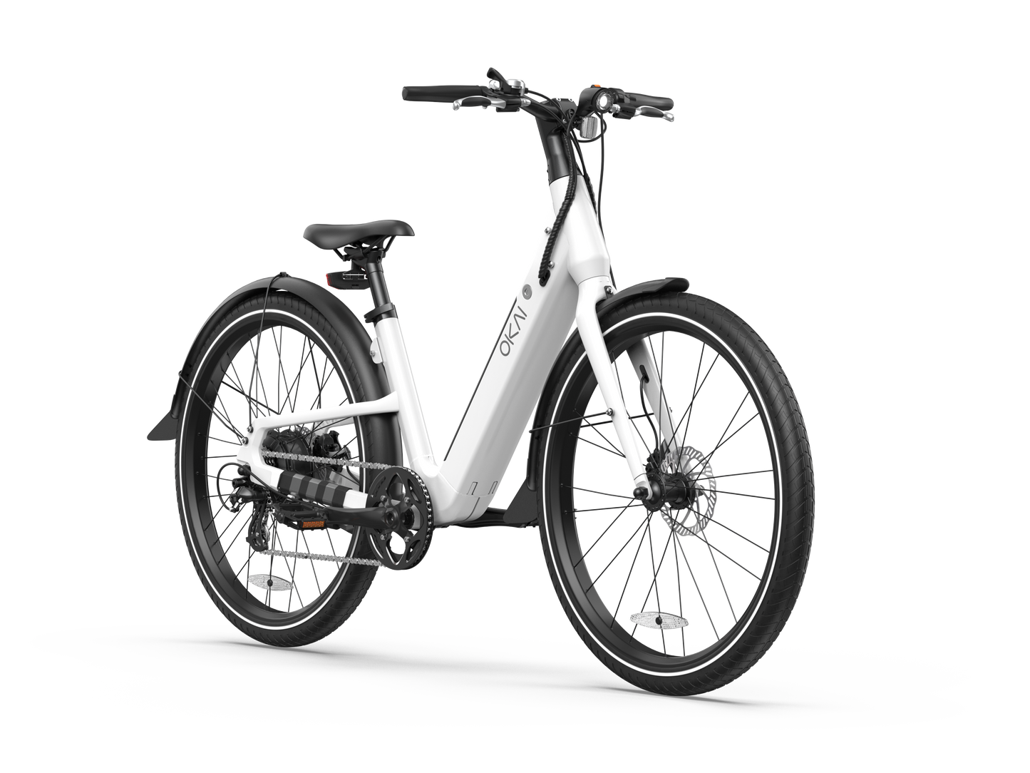 NEW Electric Bike w/ 40 Miles Max Operating Range and 25 mph Max Speed - White