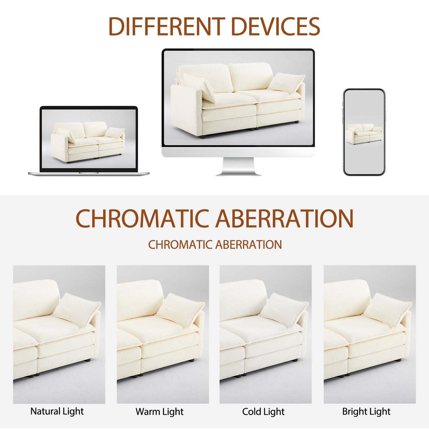 NEW 69' PLUSH Cloud Loveseat Modular 2-Seater Sectional Sofa