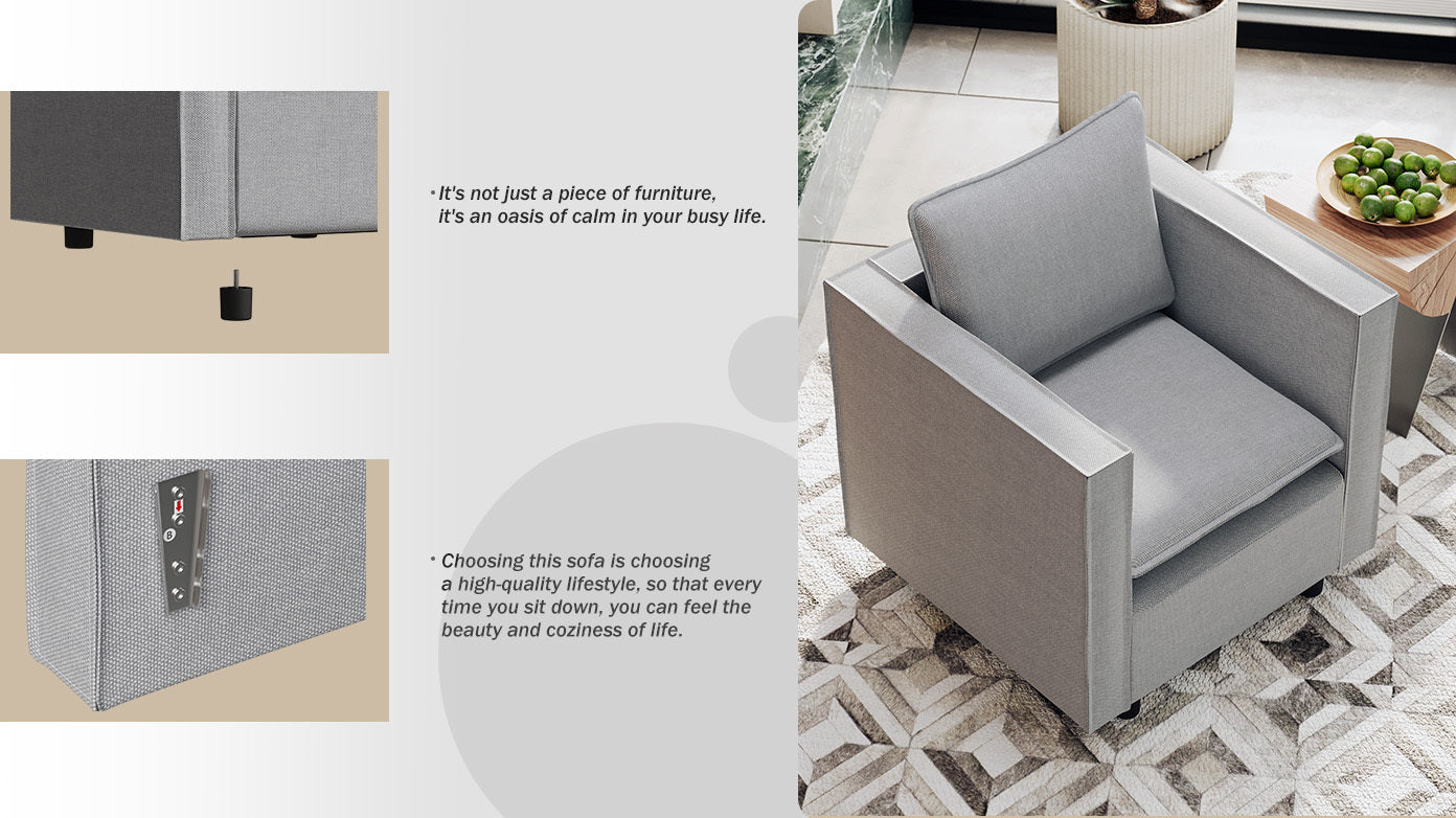 NEW Decorative Breathable Seat Cushion Comfortable Gray Single Cushion Armchair Sofa Chair