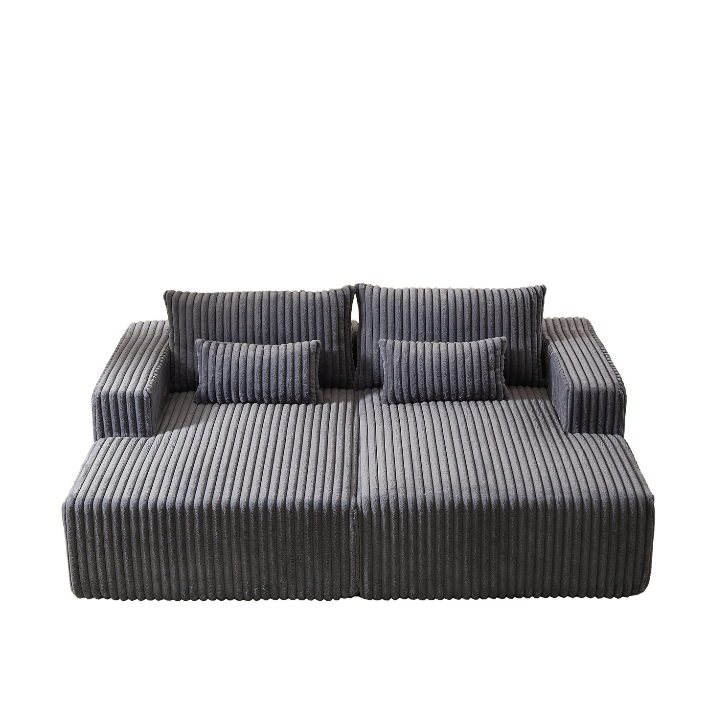 NEW 87' Oversized Plush Fluffy Loveseat Sectional Lounge Chaise with Reclining Sofa Bed Sleeper Chair