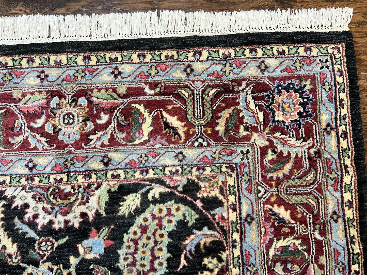 USED Indo Persian Rug 8x10, Nourison Carpet, Floral, Hand Knotted Vintage Wool Rug