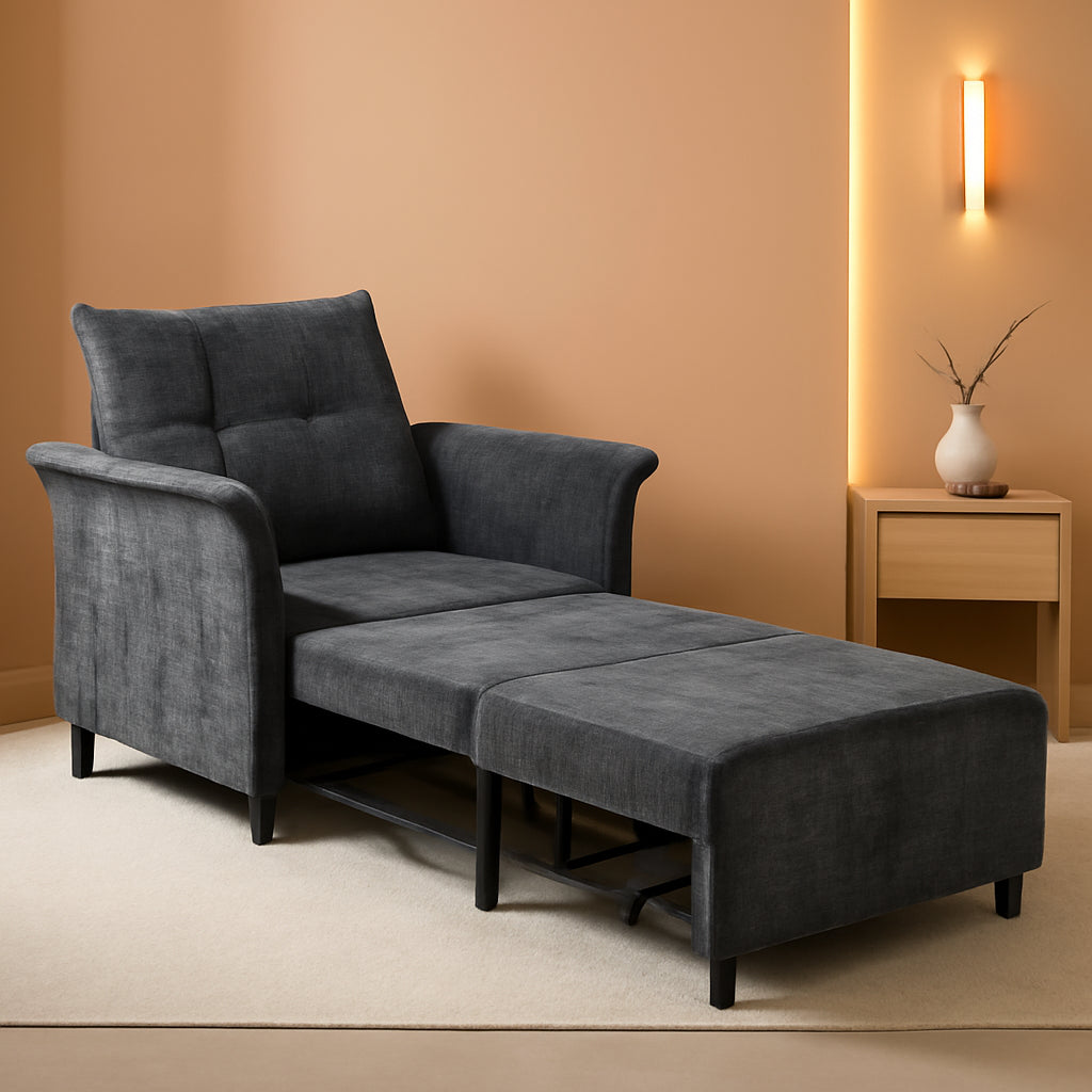 NEW Convertible Sleeper Chair 79-Inch With Adjustable Backrest