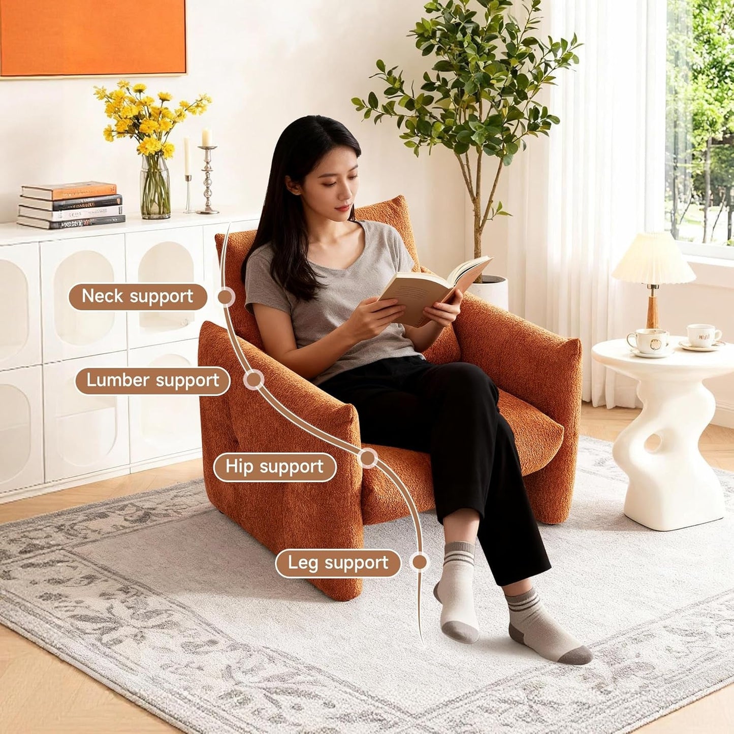 NEW Taupe Sherpa Upholstered Accent Arm Chair Luxurious