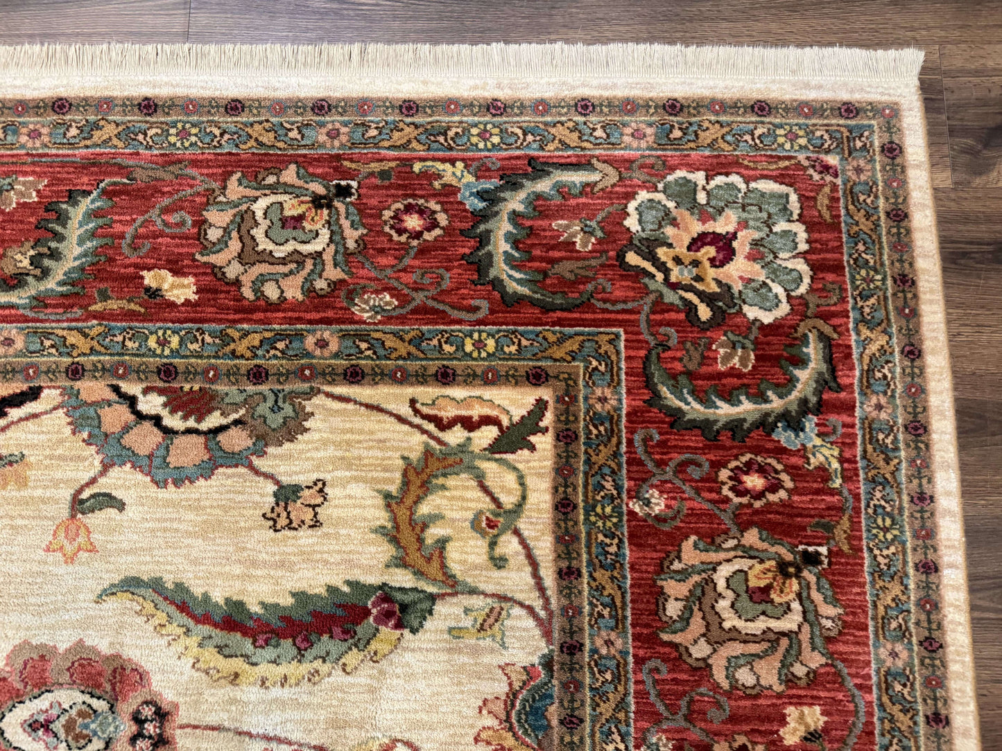 USED Karastan Rug 8.8 x 10, Ashara Agra Ivory #549, Wool, Vintage