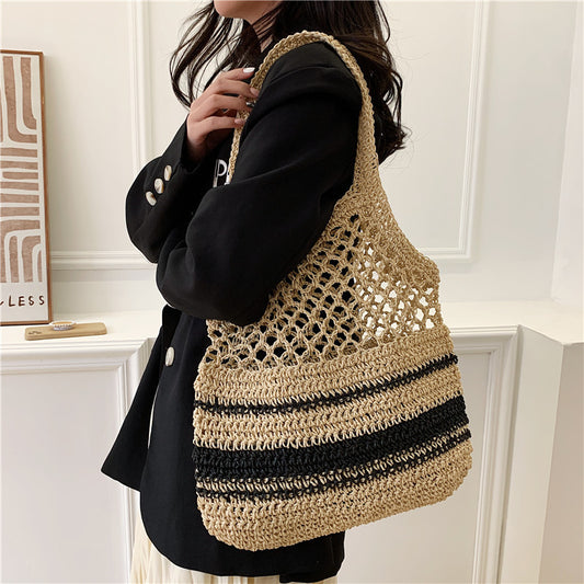 New Grass Woven Hollow Bag Single Shoulder Handle