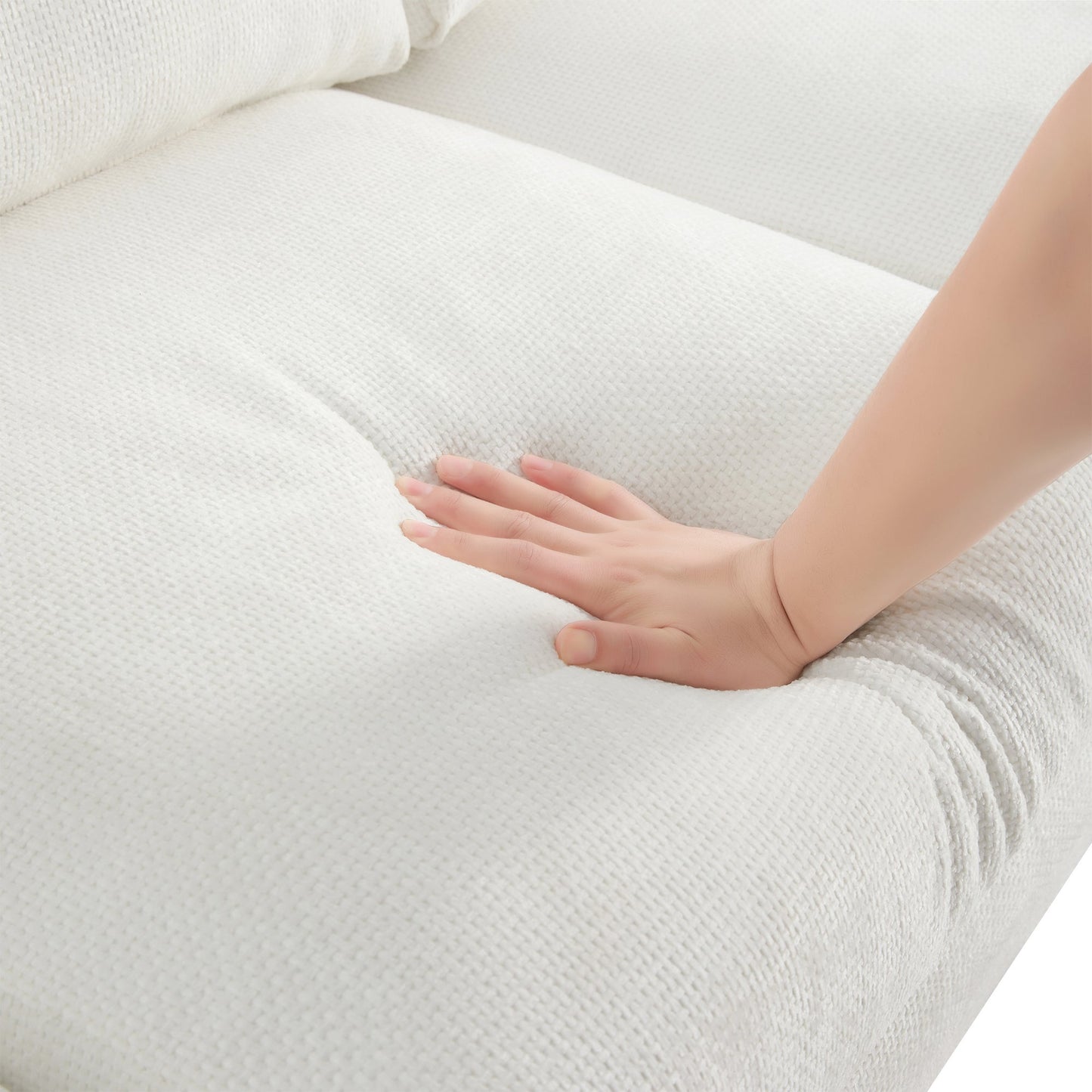 NEW Chenille Upholstered Modern Oversized L-Shaped Sectional Sofa with Chaise and Pillows