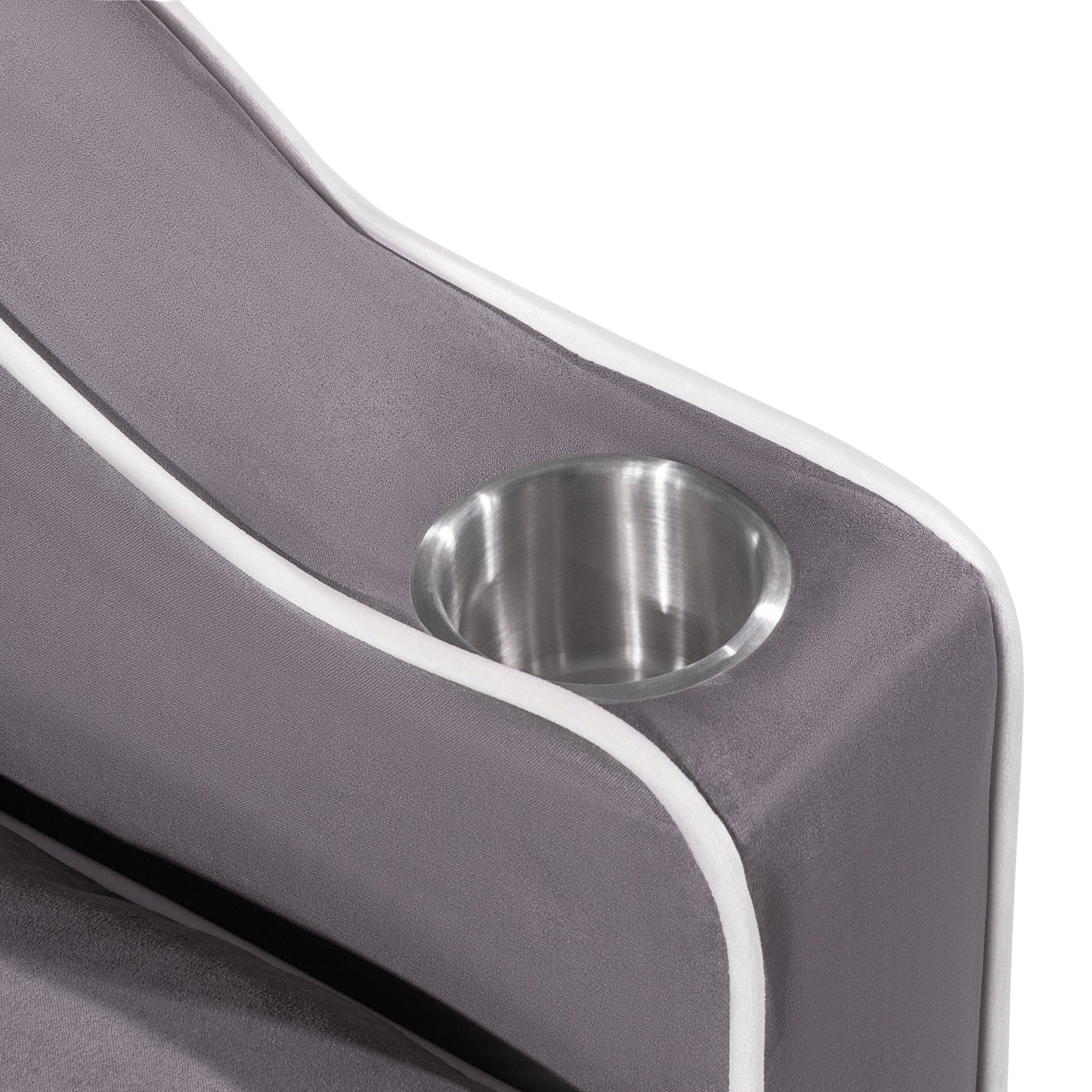 NEW 1 multifunctional foldable sofa bed in 3 different lengths, modern sofa, upgraded suede fabric, adjustable backrest, with USB port, ashtray, and rotating telephone stand