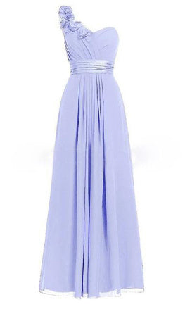 New Women's Multi Colored Slanted Neck Sleeveless Strapless Long Dress