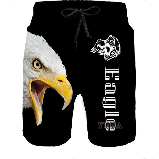 New Beach Pants Men's Sports Eagle Pattern Printed Shorts