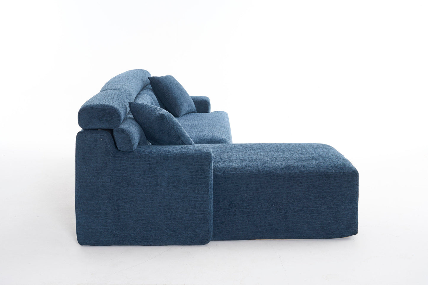 NEW 105'' Blue Cloud Sectional Couch with L-Shape Chaise Modern Modular Deep Seat Boneless Sofa