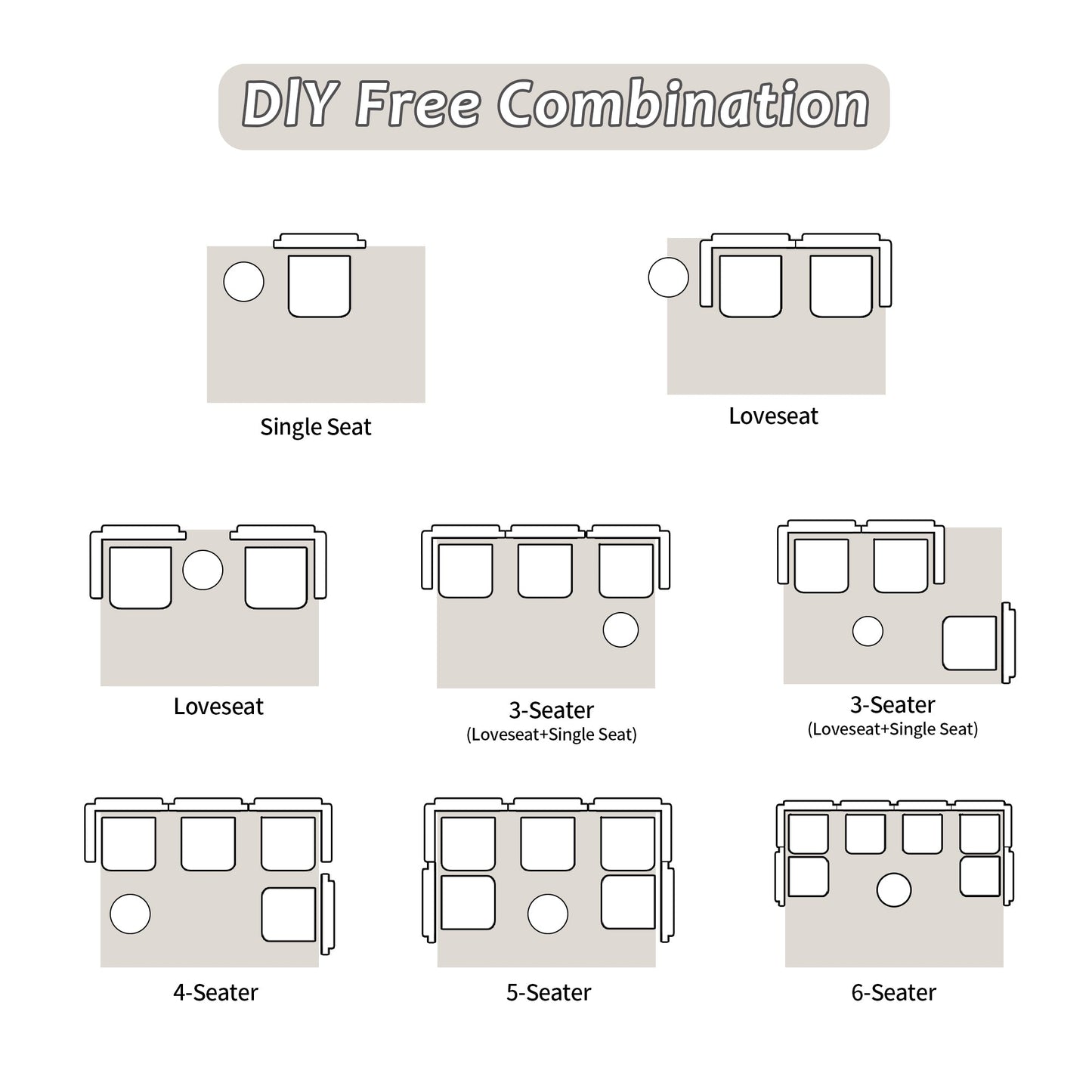 NEW Beige Chenille Fabric Boneless Modular Sectional Sofa Compression Convertible Floor Couch Bed with Fixed-Shape Frame