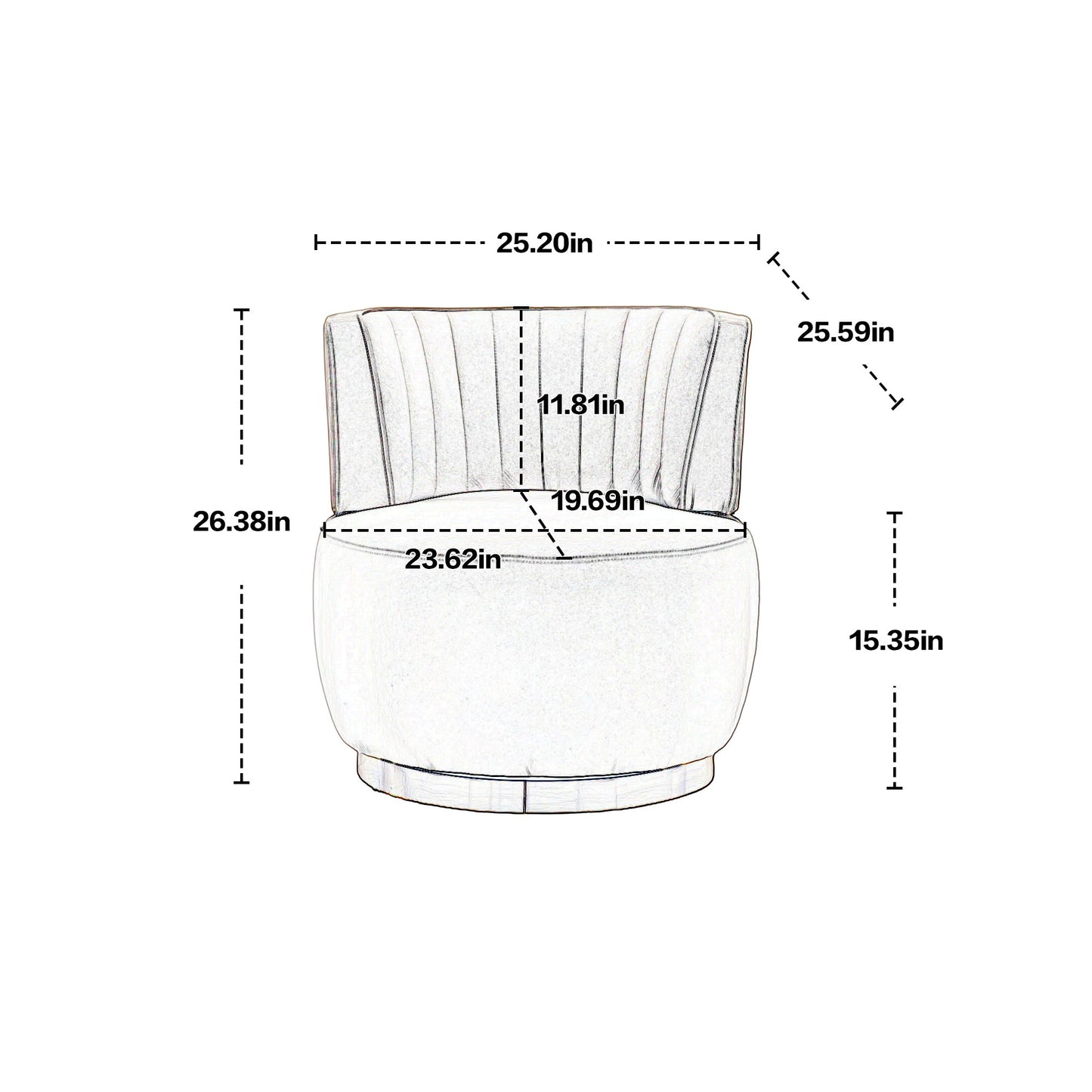 NEW 360 Degree Swivel Cuddle Barrel Accent Sofa Chairs