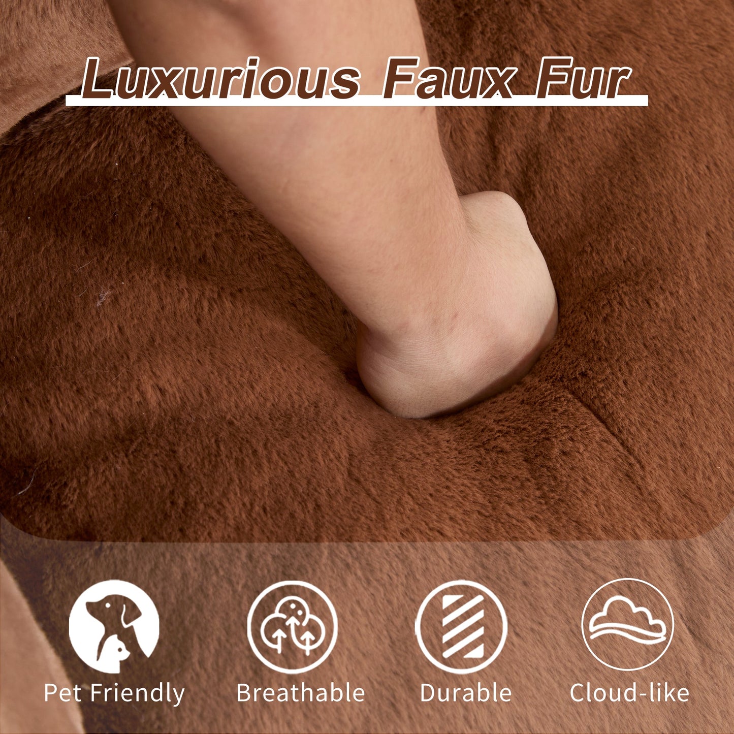 NEW Adult Brown Ultra Soft Fluffy Loveseat Giant Bean Bag Sofa Oversized Chase Lounge Chair with Pillows