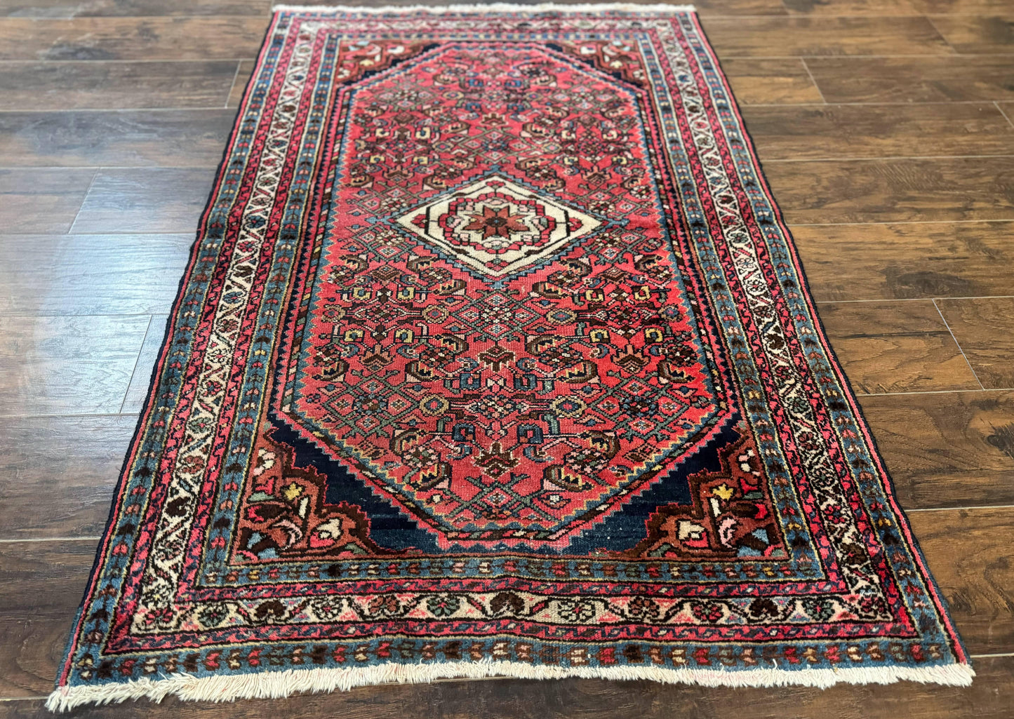 USED Antique Persian Tribal Rug 3.6 x 5, Hamadan Angelas Rug