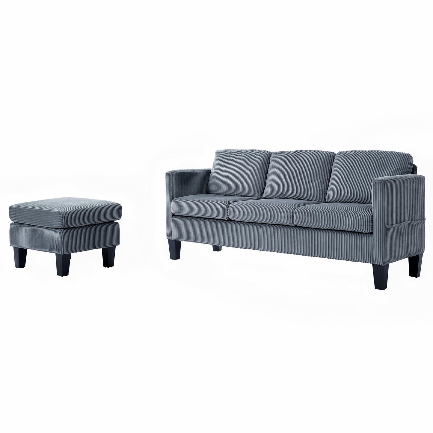 NEW Modern L-Shaped Sectional Sofa with Padded Cashmere Upholstery – Space-Saving Design for Living Rooms & Apartments, Easy Assembly, Grey