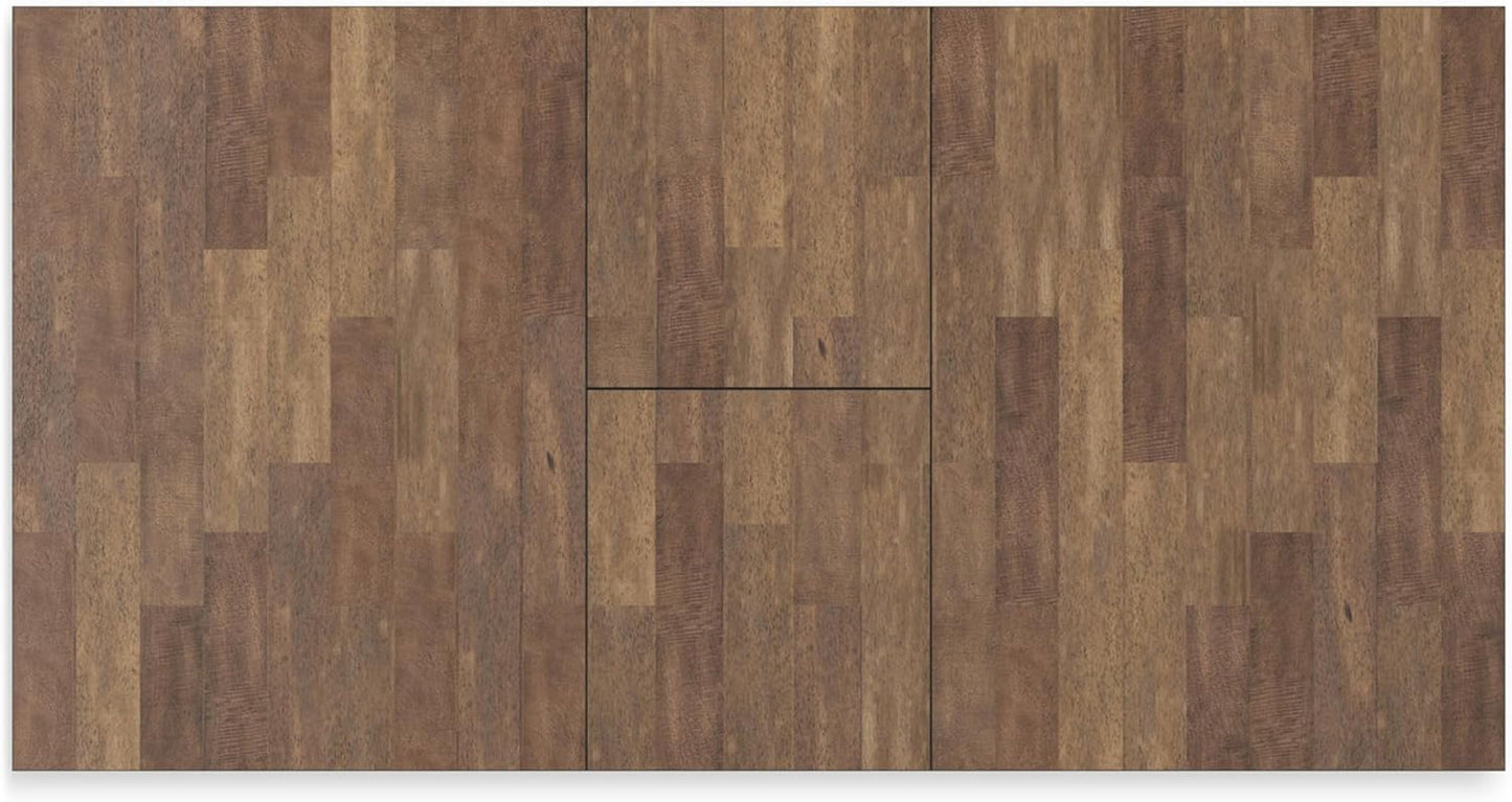 NEW Farmhouse Dining Extension Table Butterfly Leaf 6-8 Seater Black And Dark Brown