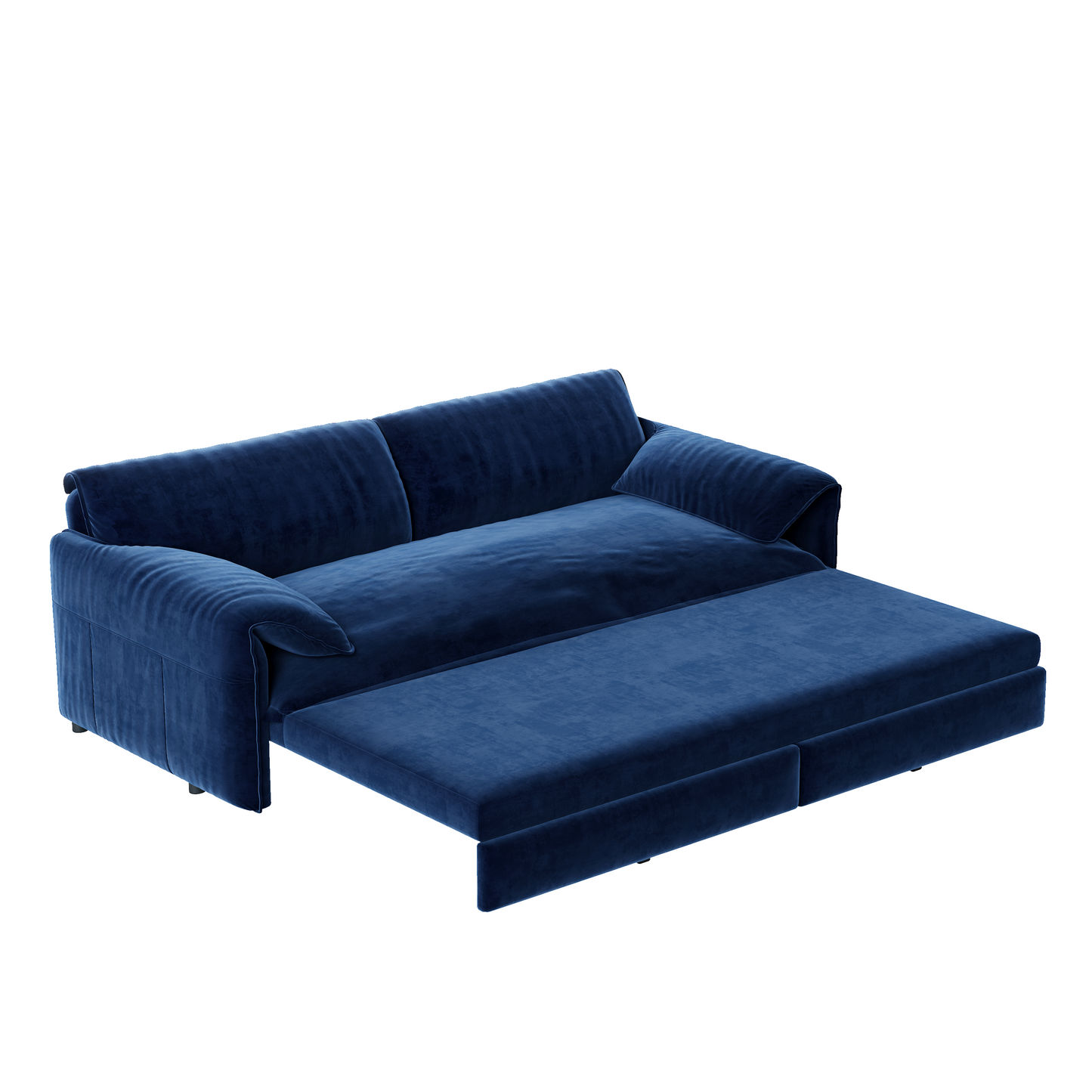 NEW 66' Velvet Loveseat Queen Pull Out 3-in-1 Convertible Sleeper Sofa Bed with Side Storage