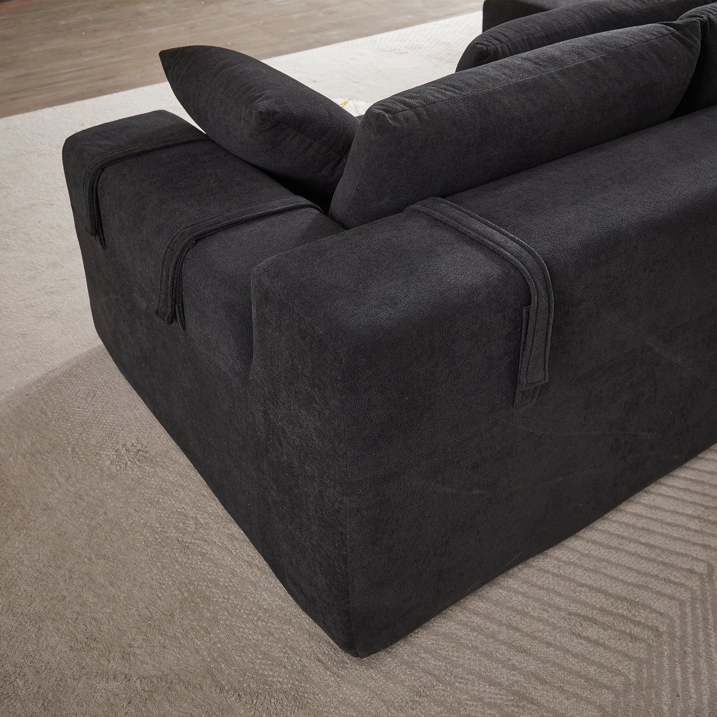 NEW Modern Chenille Free Combination Upholstered Sectional Sofa Couch Set,Modular 108' L Shaped Sectional Living Room Sofa Set With 6 Pillows