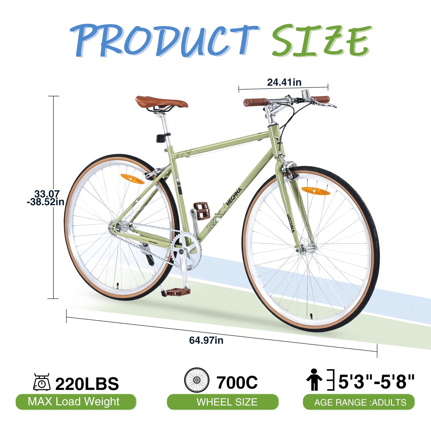 NEW Single Speed Retro style 700C Road Bike For men women's City Bicycle,Steel Frame