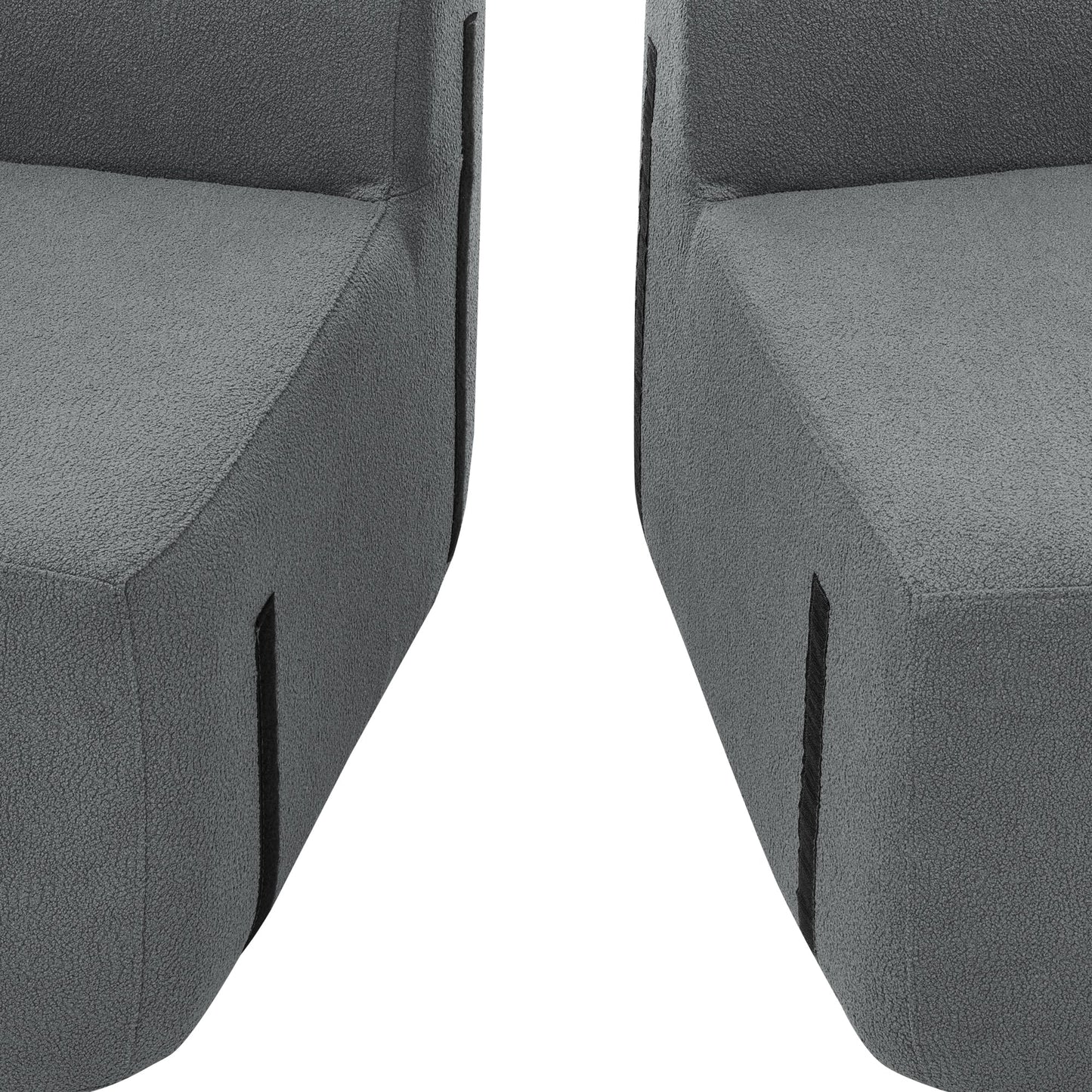 NEW Curved Modular Sectional Sofa in Lamb's Wool Fabric, Modern Minimalist Style, Compressed (No Assembly Required), Comfy for Living Room & Bedroom - Gray