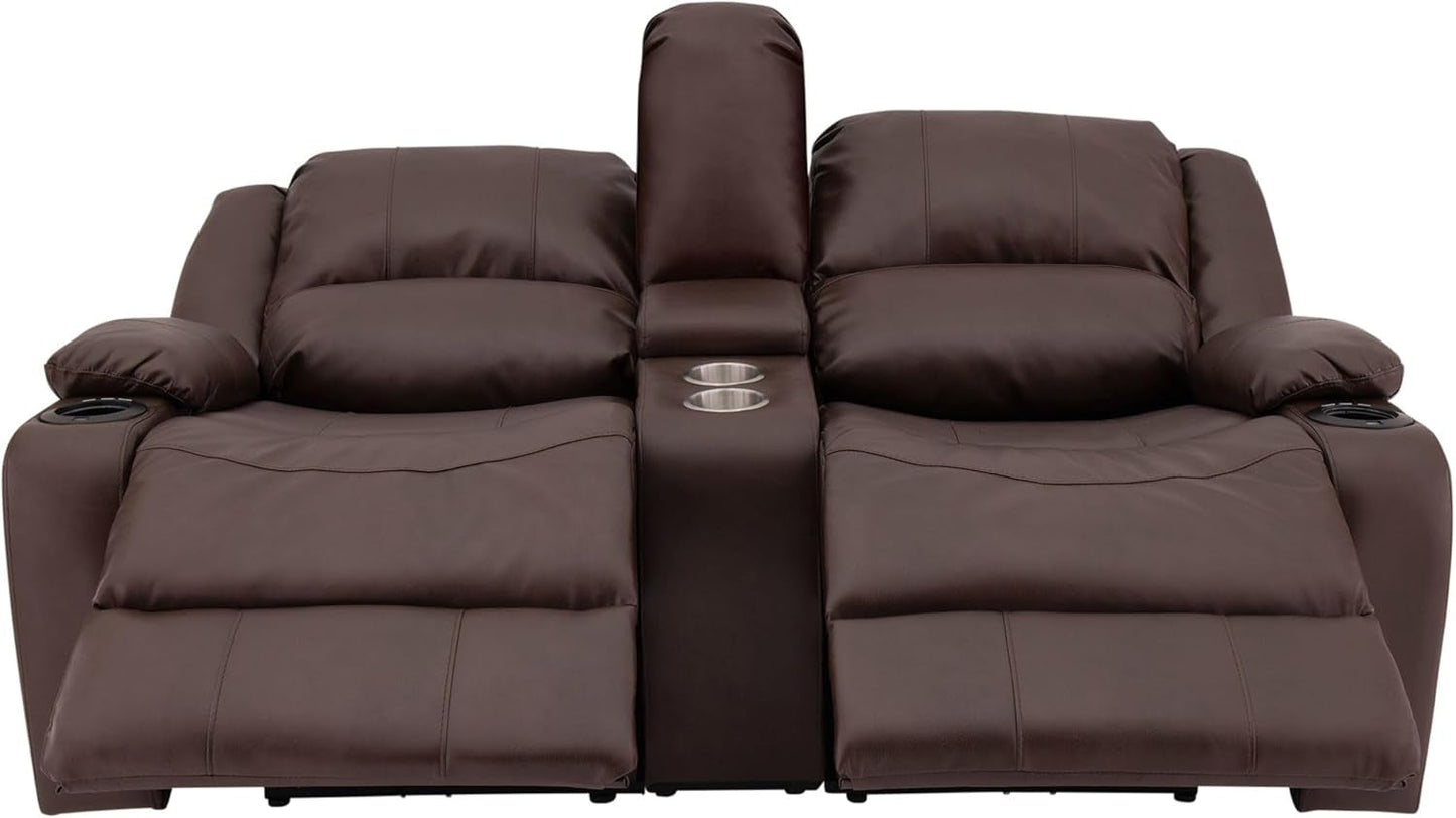 NEW 67 Inch Powered RV Wall Hugger Recliner Sofa Mahogany