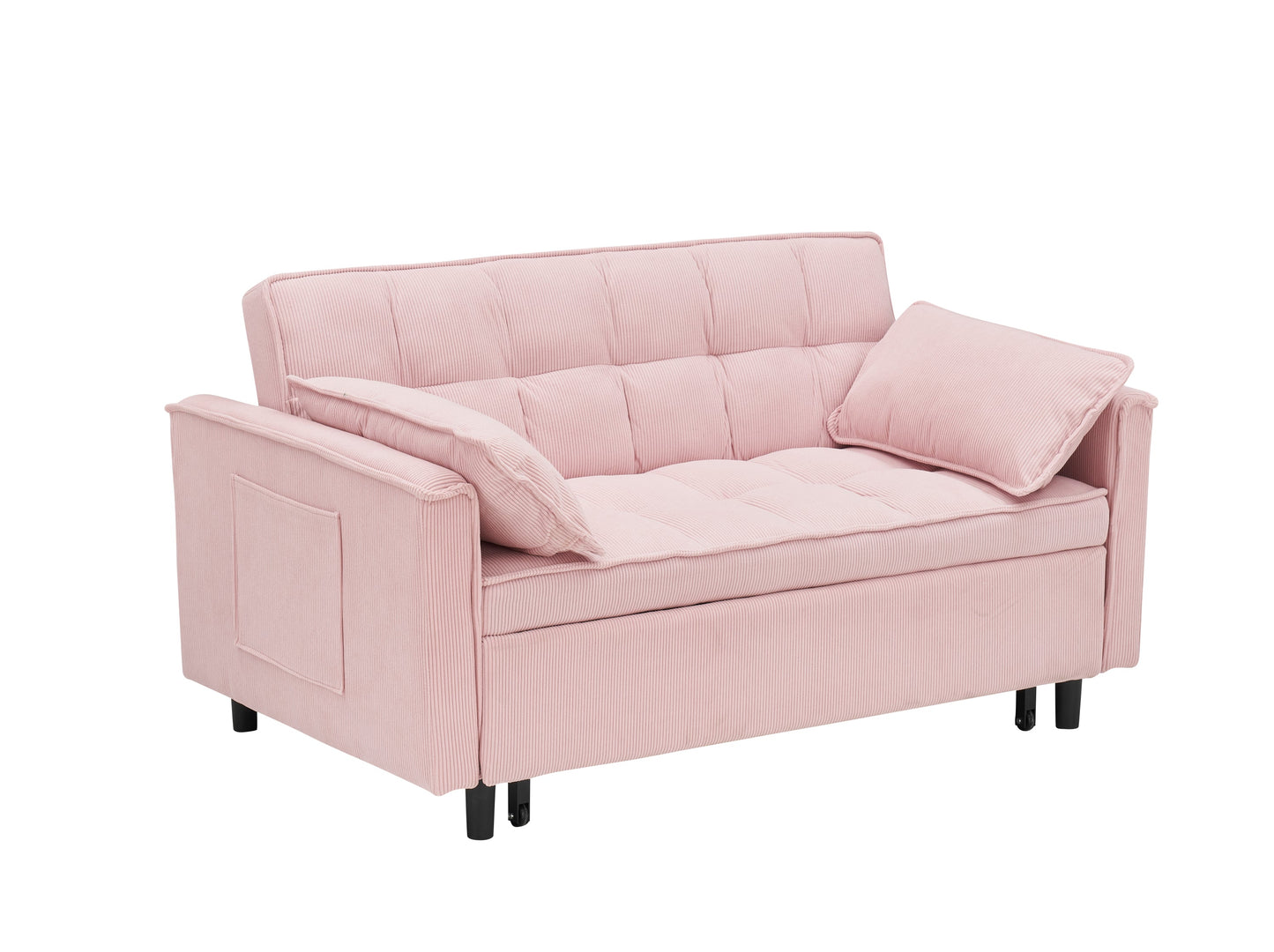 NEW Adult Pink Modern Folding Sofa Single Bed Recliner with Adjustable Back