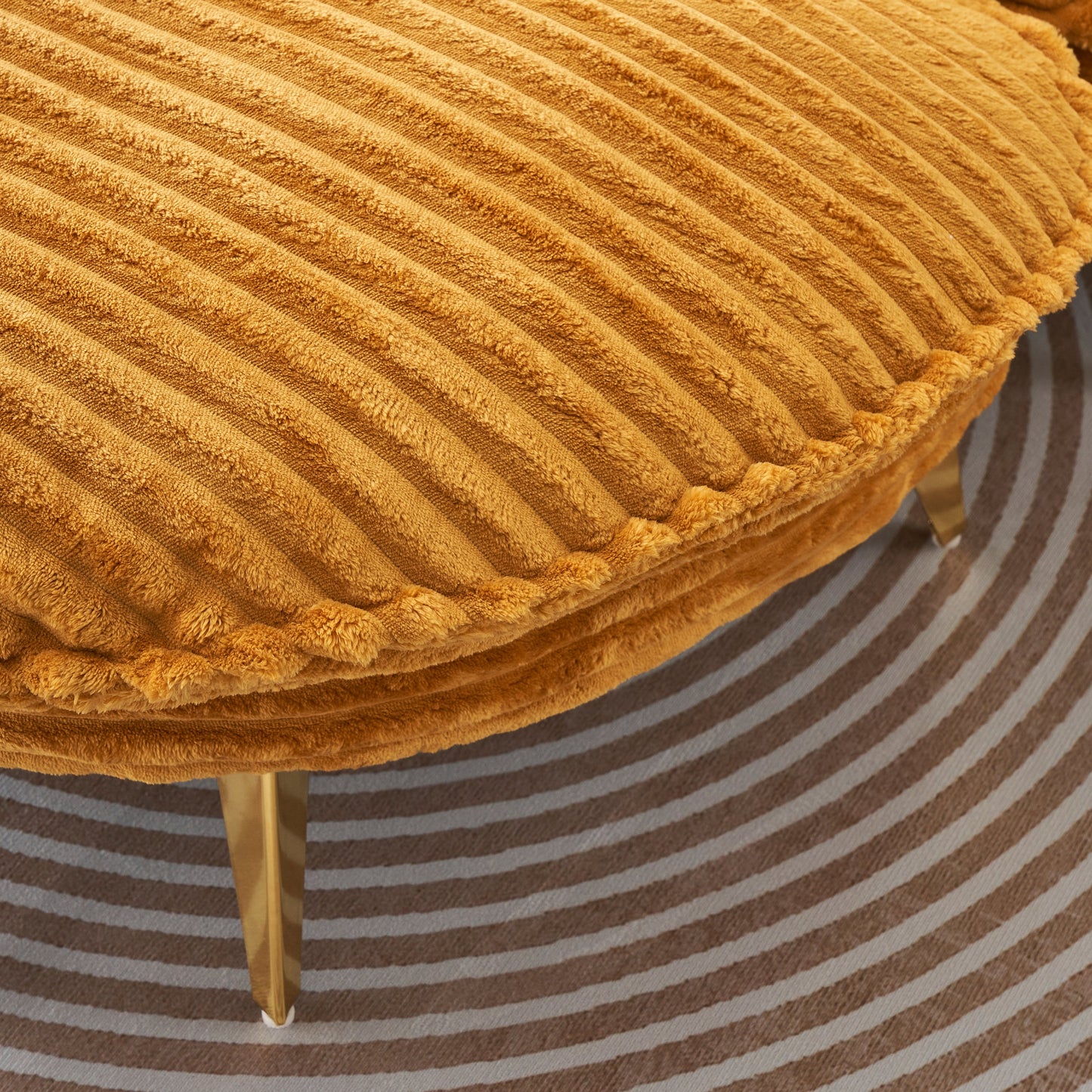 NEW 65" long, Corduroy Sofa Fabric, with three matching pillows and two spacious and comfortable seats, for Apartment Office Living Room - Yellow