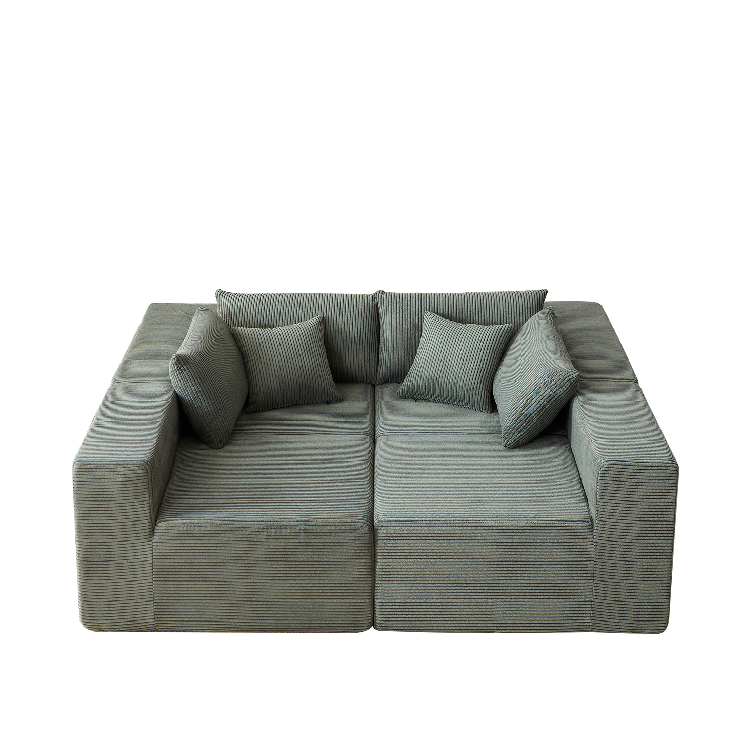 NEW 104-Inch Corduroy  Modular L Shaped Sectional Sofa,Luxury Floor Couch Set,Upholstered Indoor Furniture,Foam-Filled Compressed Sofa for Living Room,Bedroom,4 PC Free Combination