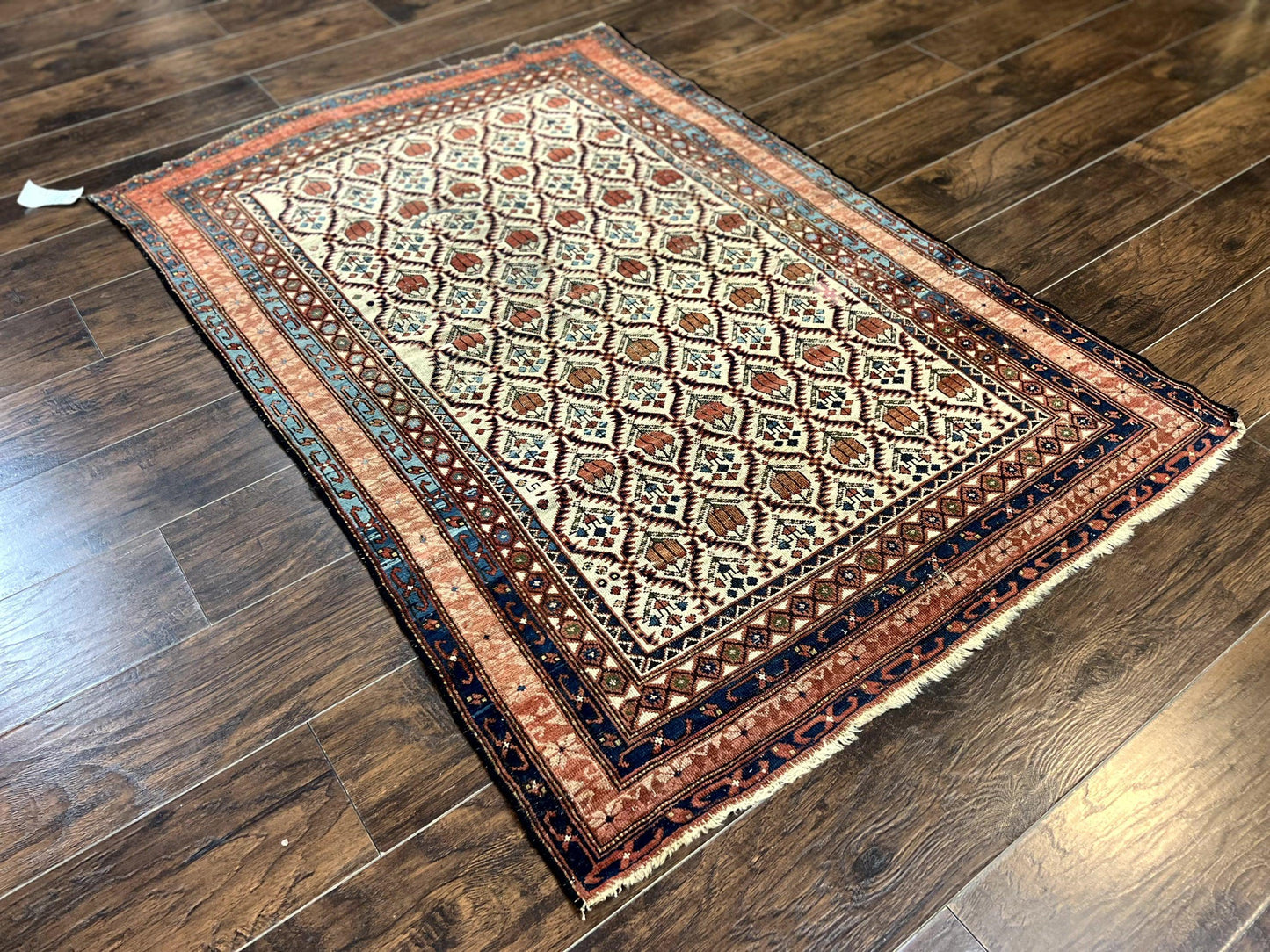 USED Antique Caucasian Rug 4x6, Hand Knotted Wool Carpet, Shirvan Rug