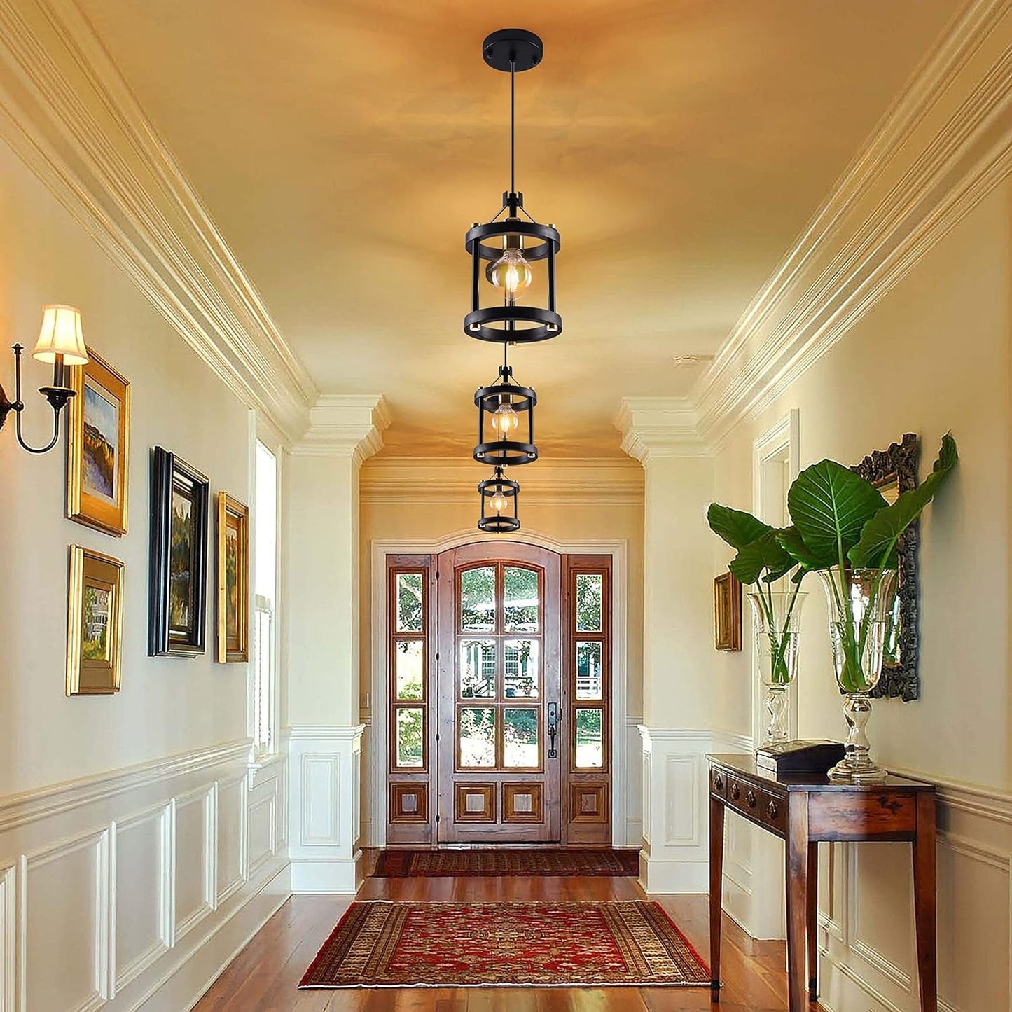 NEW Black Farmhouse Pendant Lights With Adjustable Cords