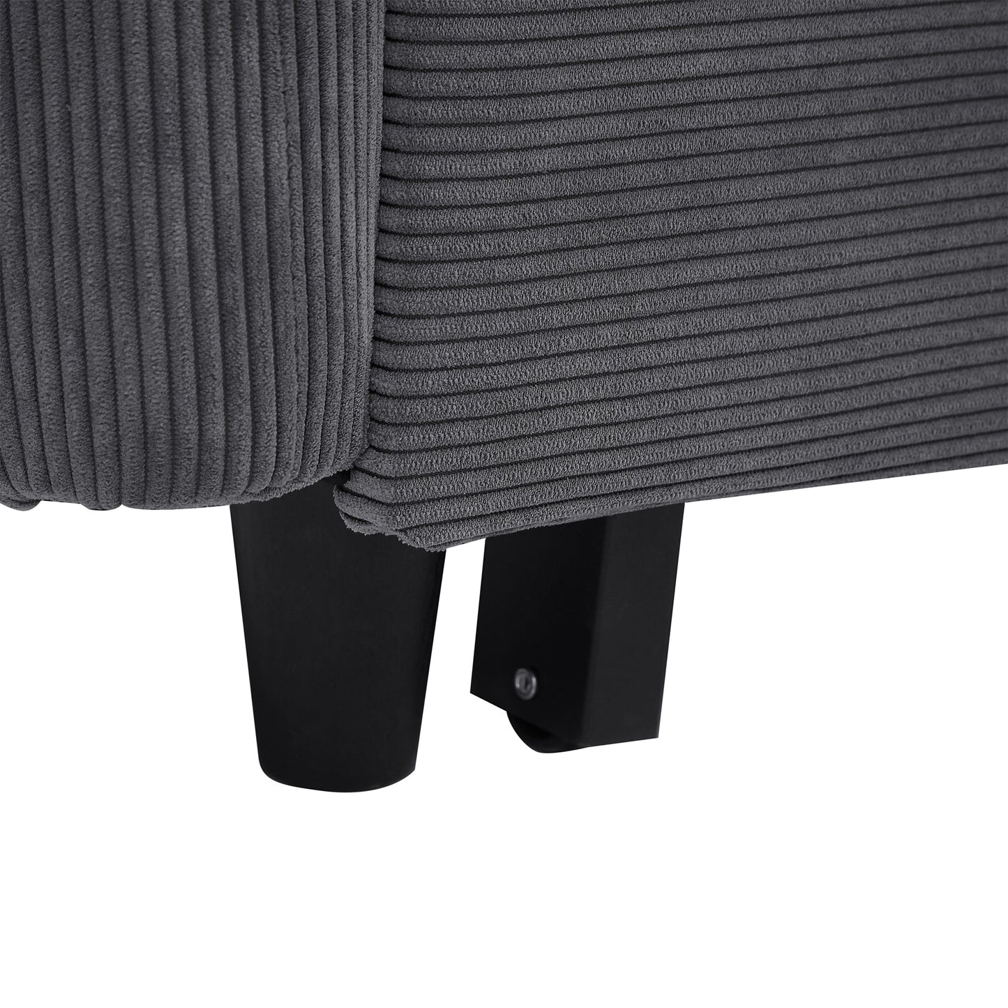 NEW 54.5’ Dark Grey Corduroy Modern Convertible Pull-out Sofa Bed