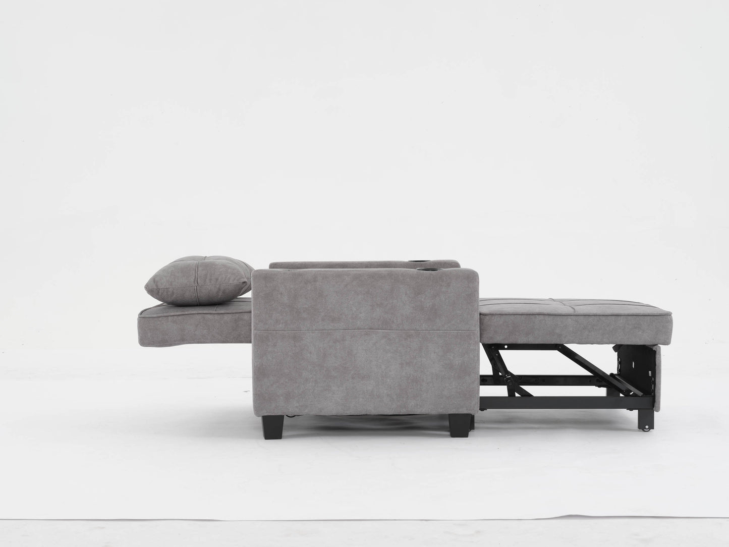 NEW Futon Chair Bed Convertible Chair 3-in-1 Pull Out Sleeper Chair Beds with USB Ports,Wear-resistant and Anti-scratch,  Armchair Bed Sleeper for Living Room (Light Grey Scratch Cloth)