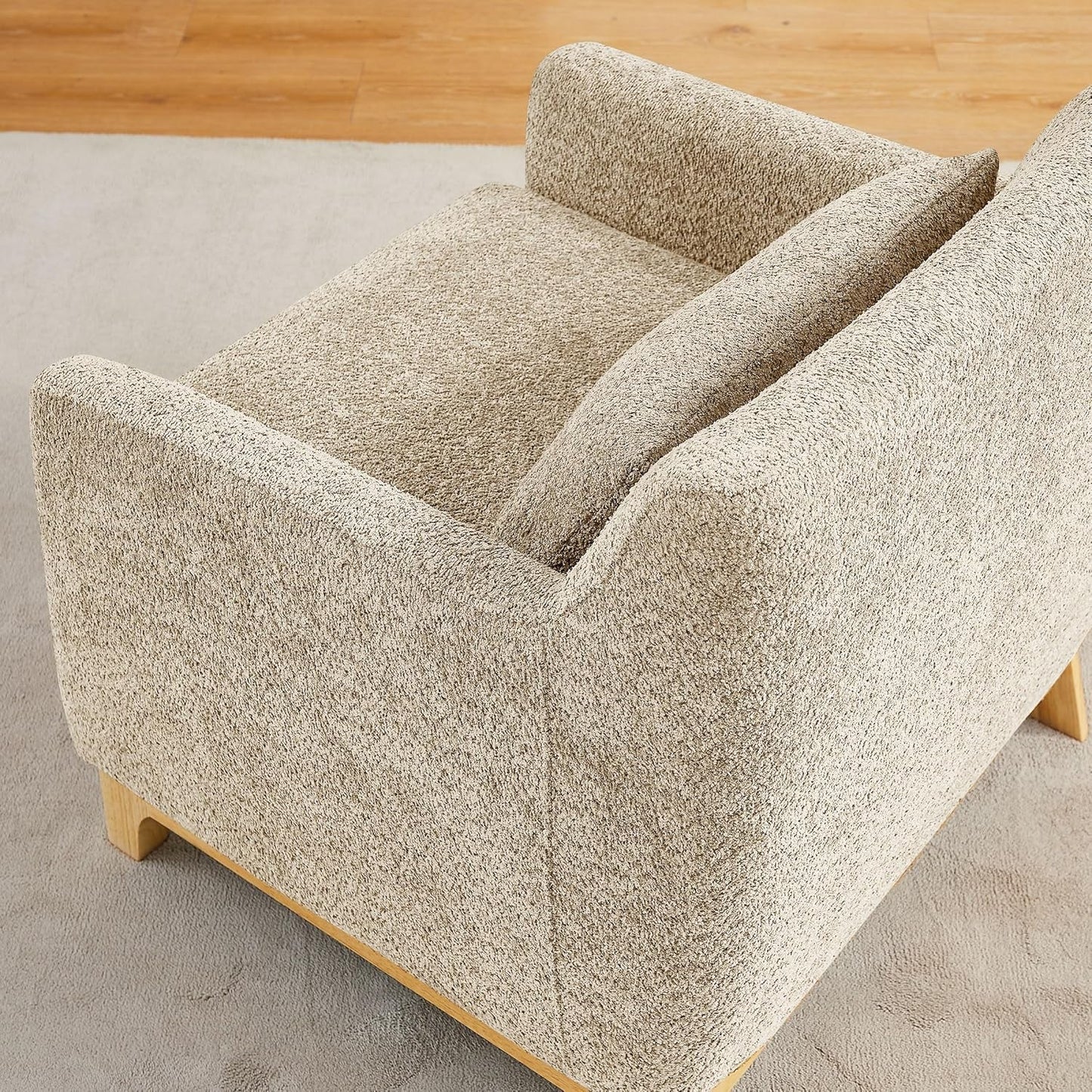 NEW Luxurious Sherpa Oversized Accent Chair Camel Plush