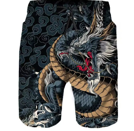 New Beach Pants Men's Sports Eagle Pattern Printed Shorts