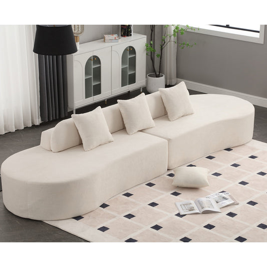 New Modern Living Room Curved Combination Terrycloth Fabric Sofa