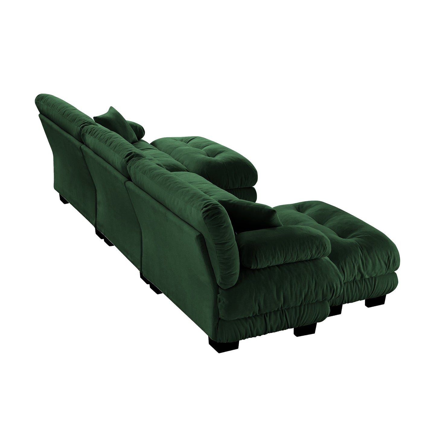 NEW Luxury Modular Sectional Sofa Couch - Oversized U Shaped Cloud Couch for Living Room,Deep Seat Sofa Couch with 2 Ottomans ,Chenille Green