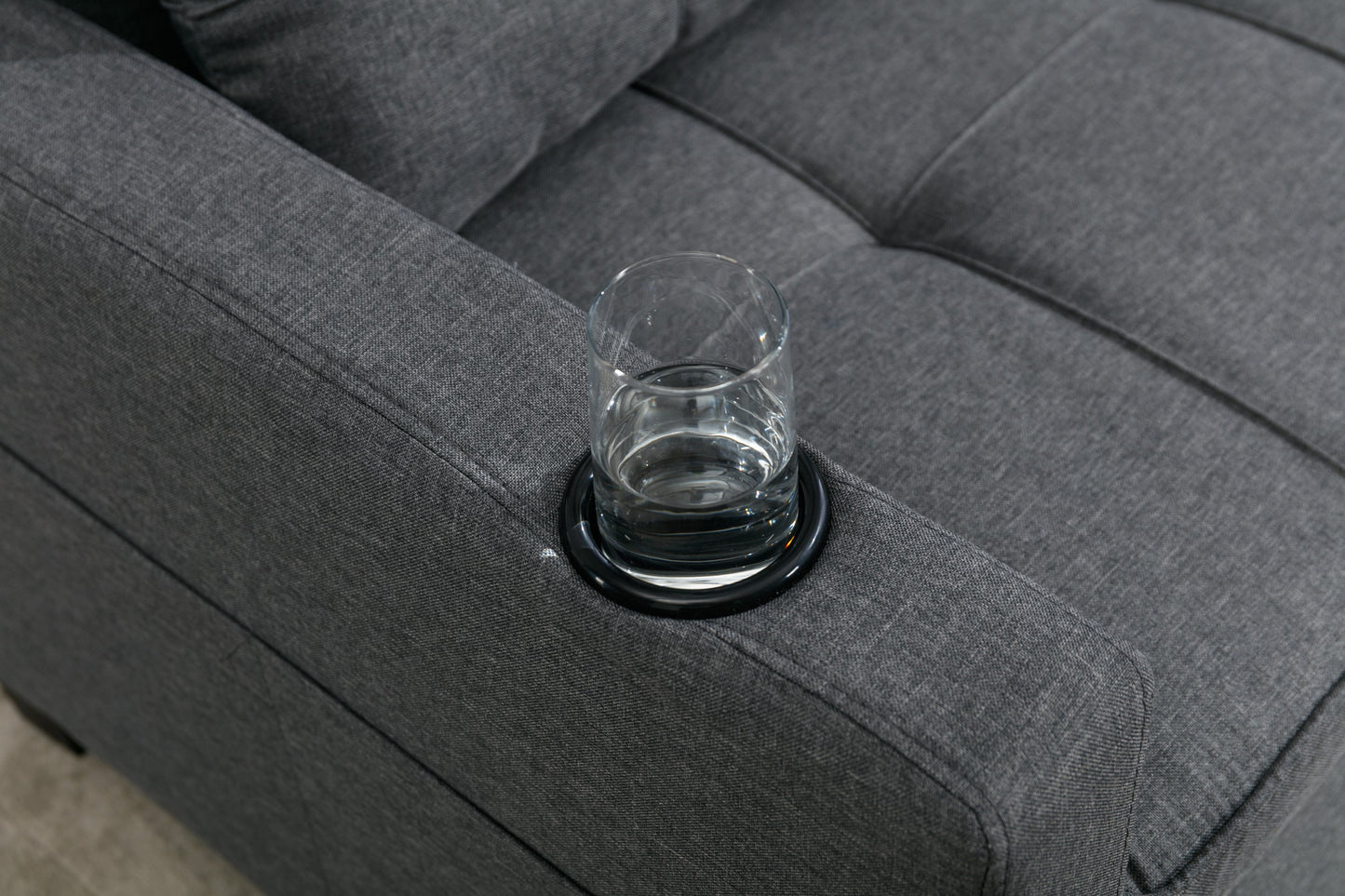 NEW Dark Grey Linen Futon Bed Convertible Chair 3-in-1 Pull Out Sleeper