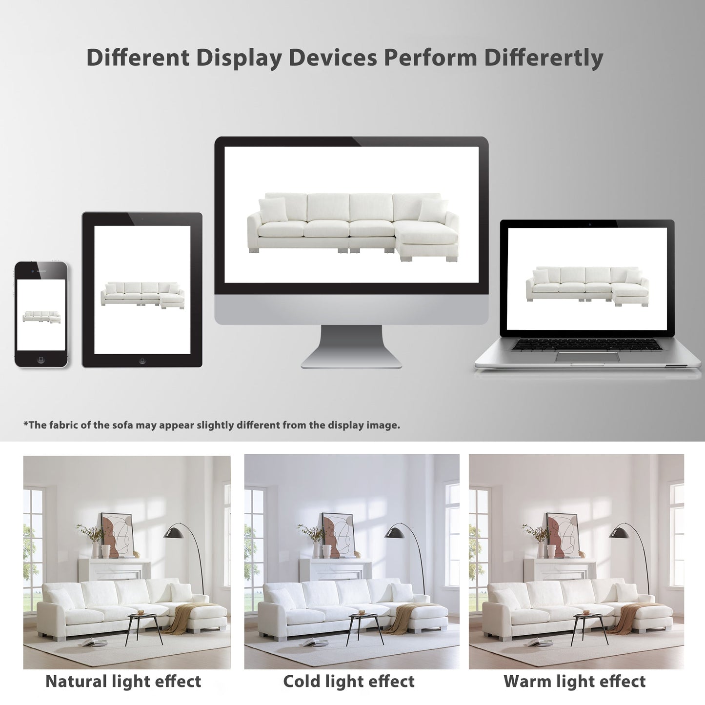 NEW Chenille Upholstered Modern Oversized L-Shaped Sectional Sofa with Chaise and Pillows