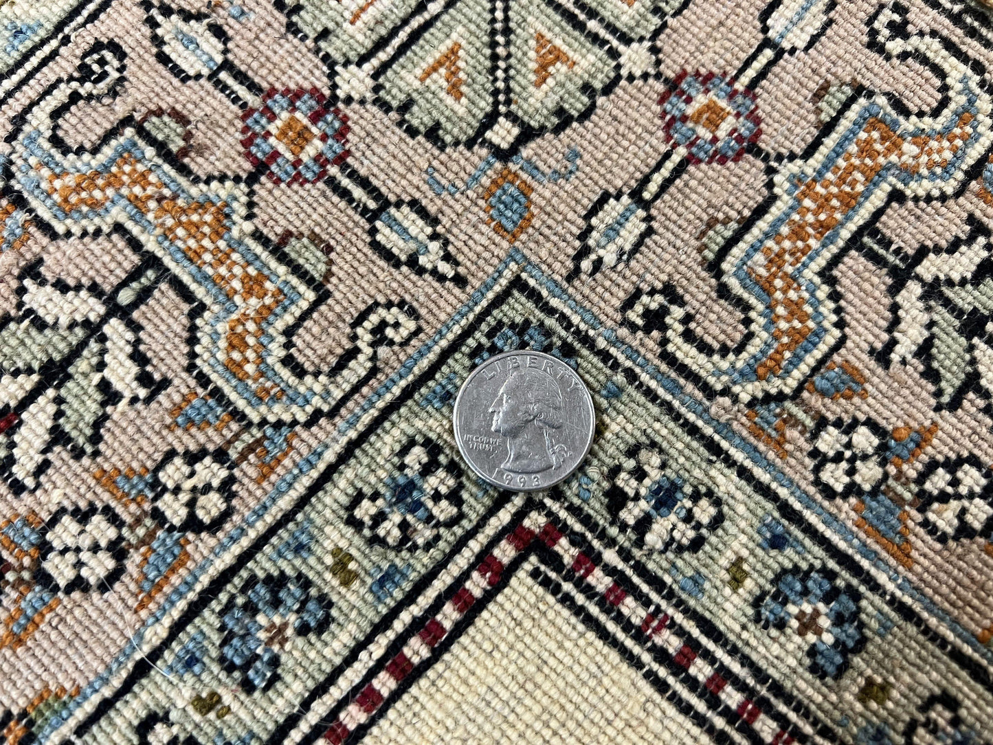 USED Vintage Persian Qum Pictorial Rug 5x7 - Wool & Silk