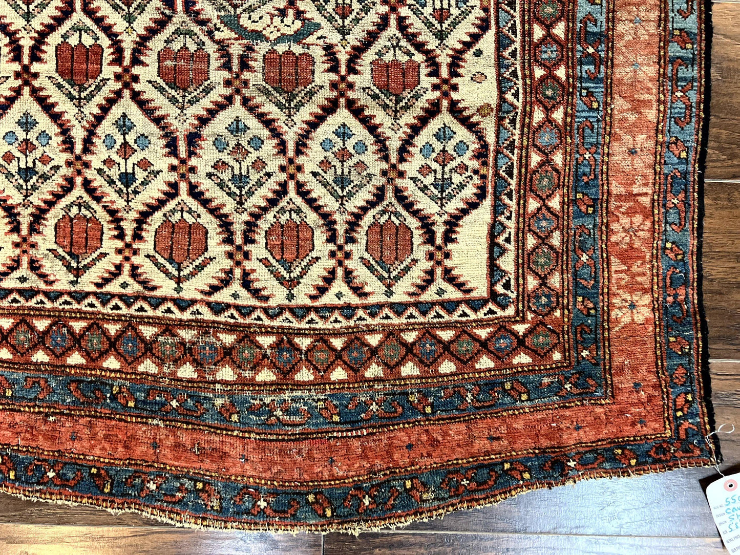 USED Antique Caucasian Rug 4x6, Hand Knotted Wool Carpet, Shirvan Rug