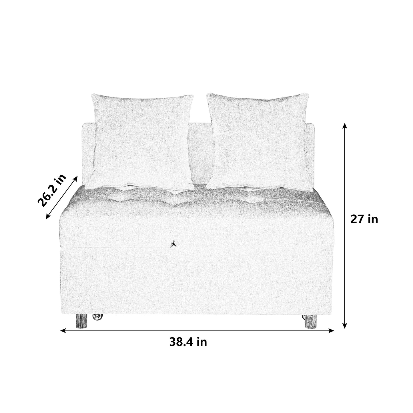 NEW Modern Linen Pink Fabric Convertible Sleeper Sofa Chair Adjustable Backrest Recliner with Pullout Couch Bed with Wheels