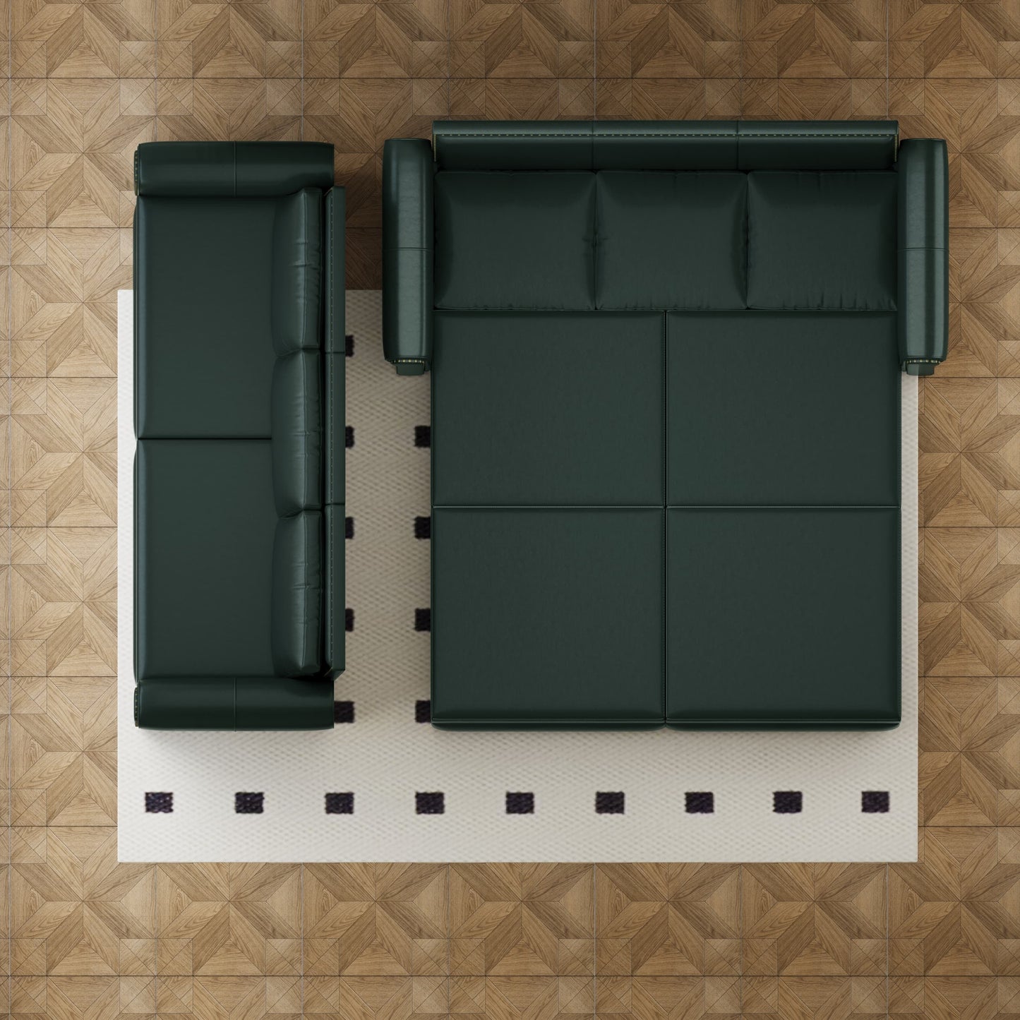 New 3-in-1 Faux Leather Convertible Sleeper Sofa with Nail head Trim