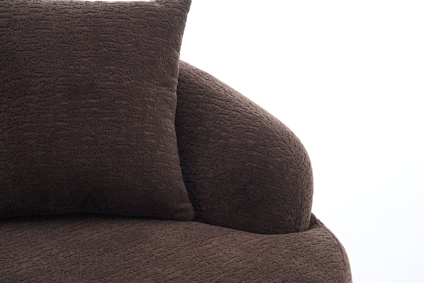 NEWn Brown Chenille Modular Compression Sponge L-Shape Sectional Sofa Couch with Curved Chaise