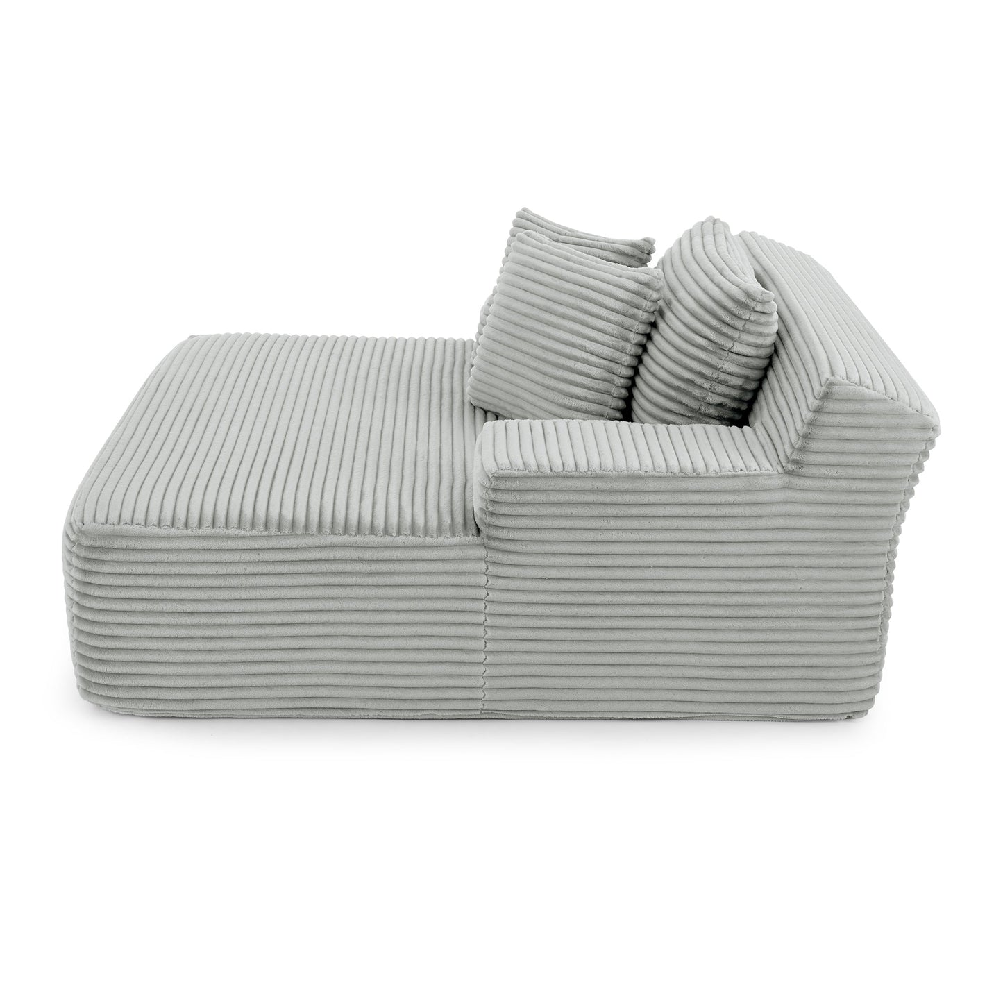 NEW Modern Velvet Single Lazy Sofa Lounge Chair with High-Density Foam in Gray